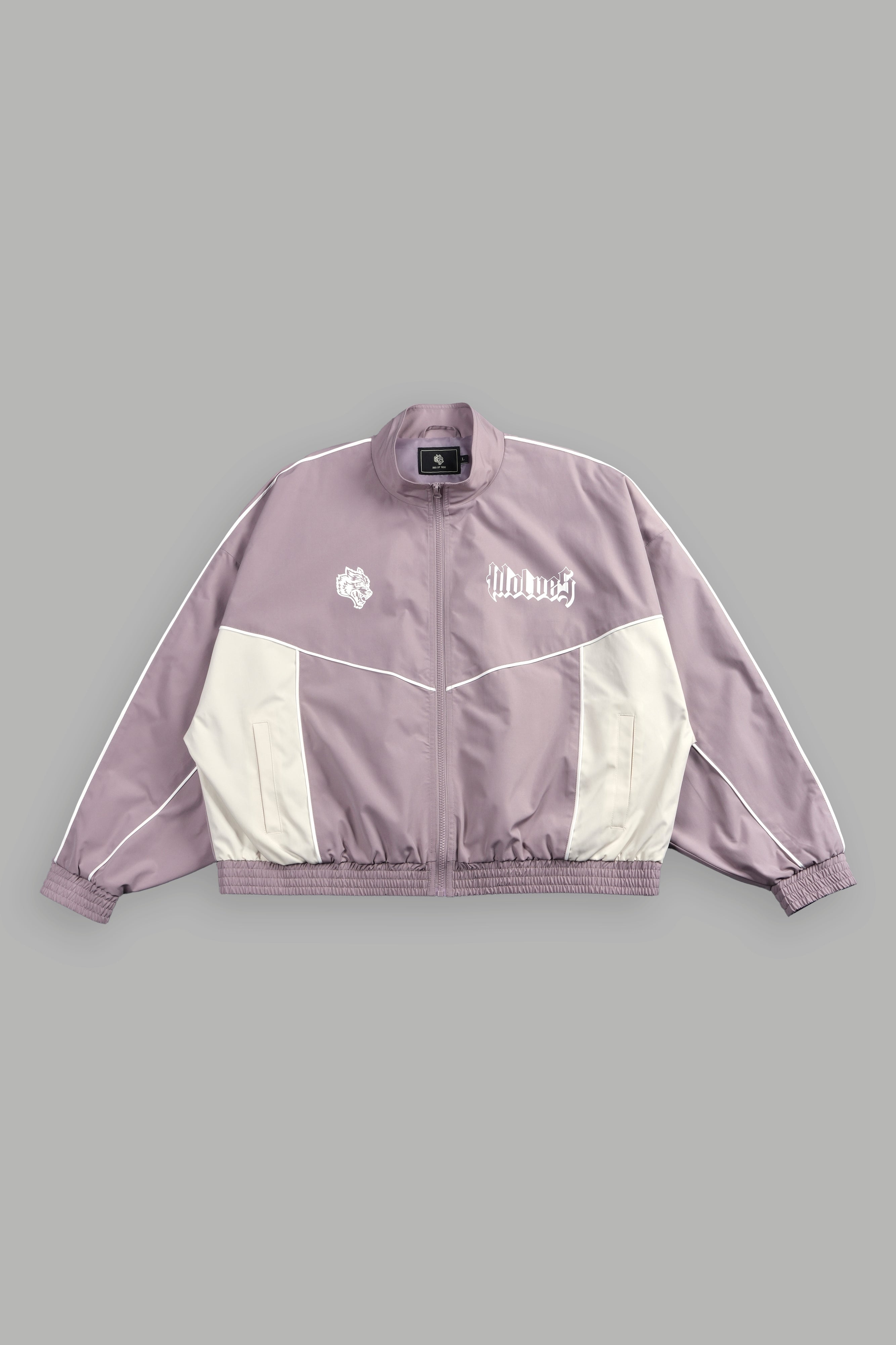 Quinn Unisex Lightweight Track Jacket in Mauve/Sand