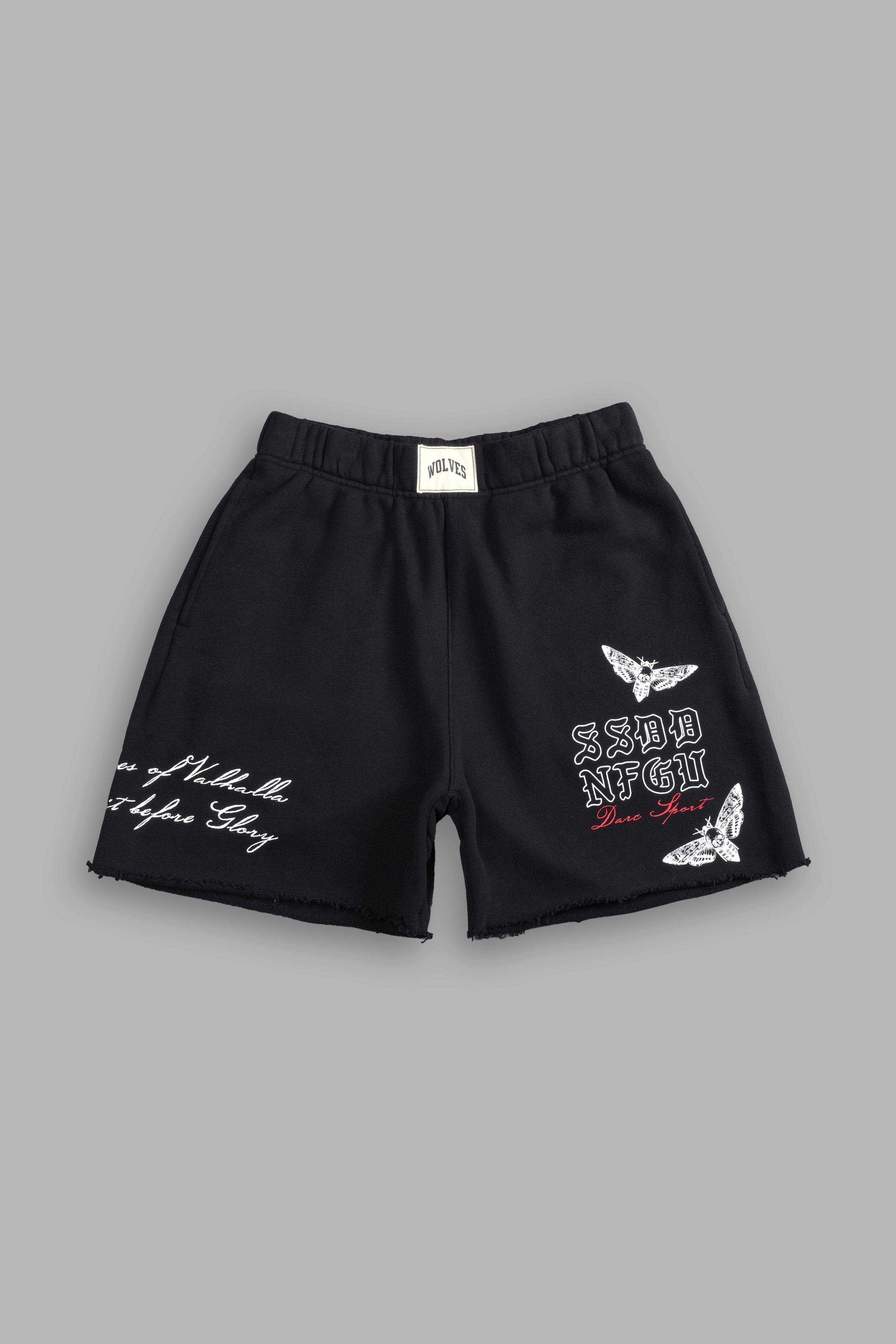 Wolf Iron V2 Raw Cut Sweat Shorts – Unisex Black