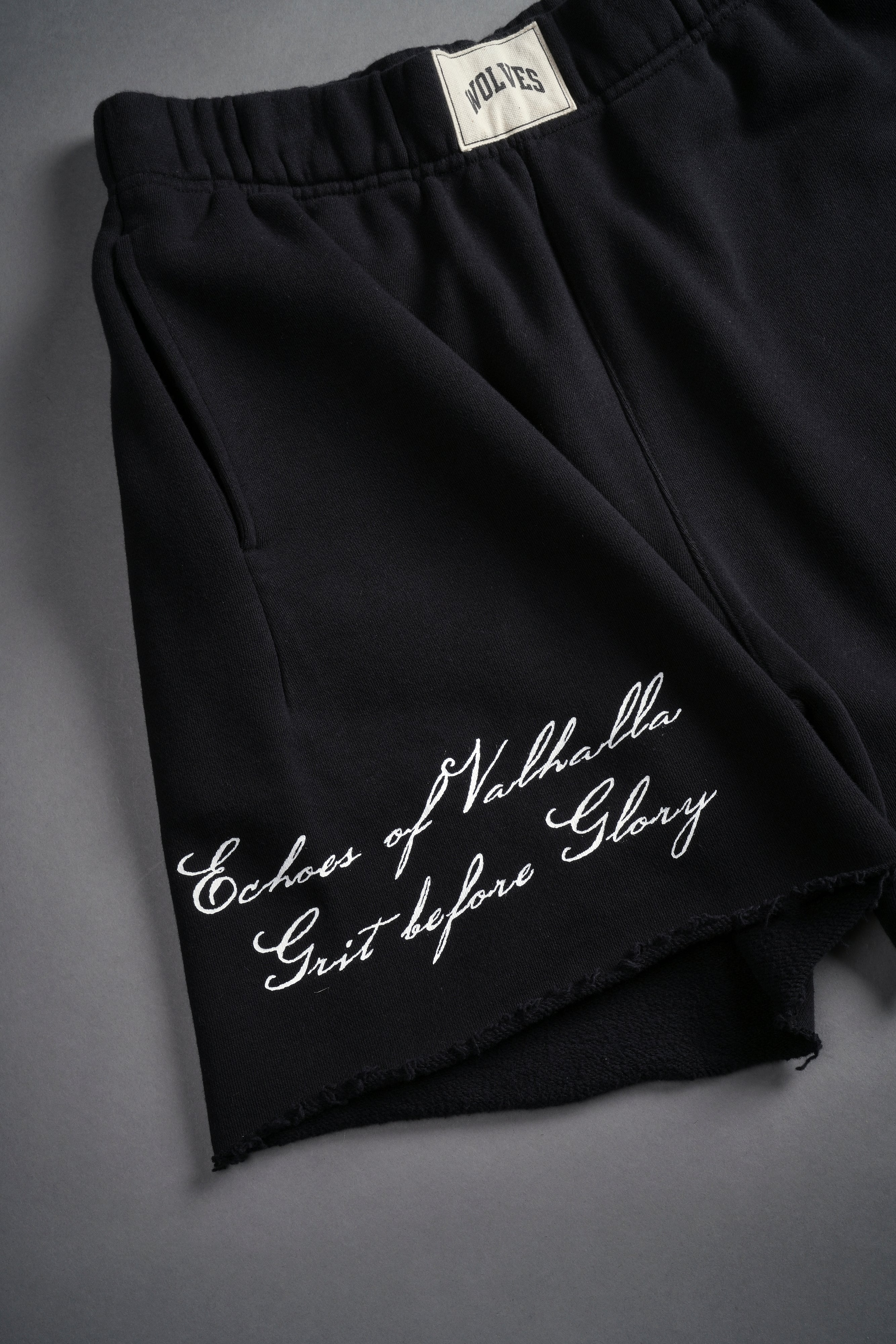 Wolf Iron V2 Raw Cut Sweat Shorts – Unisex Black