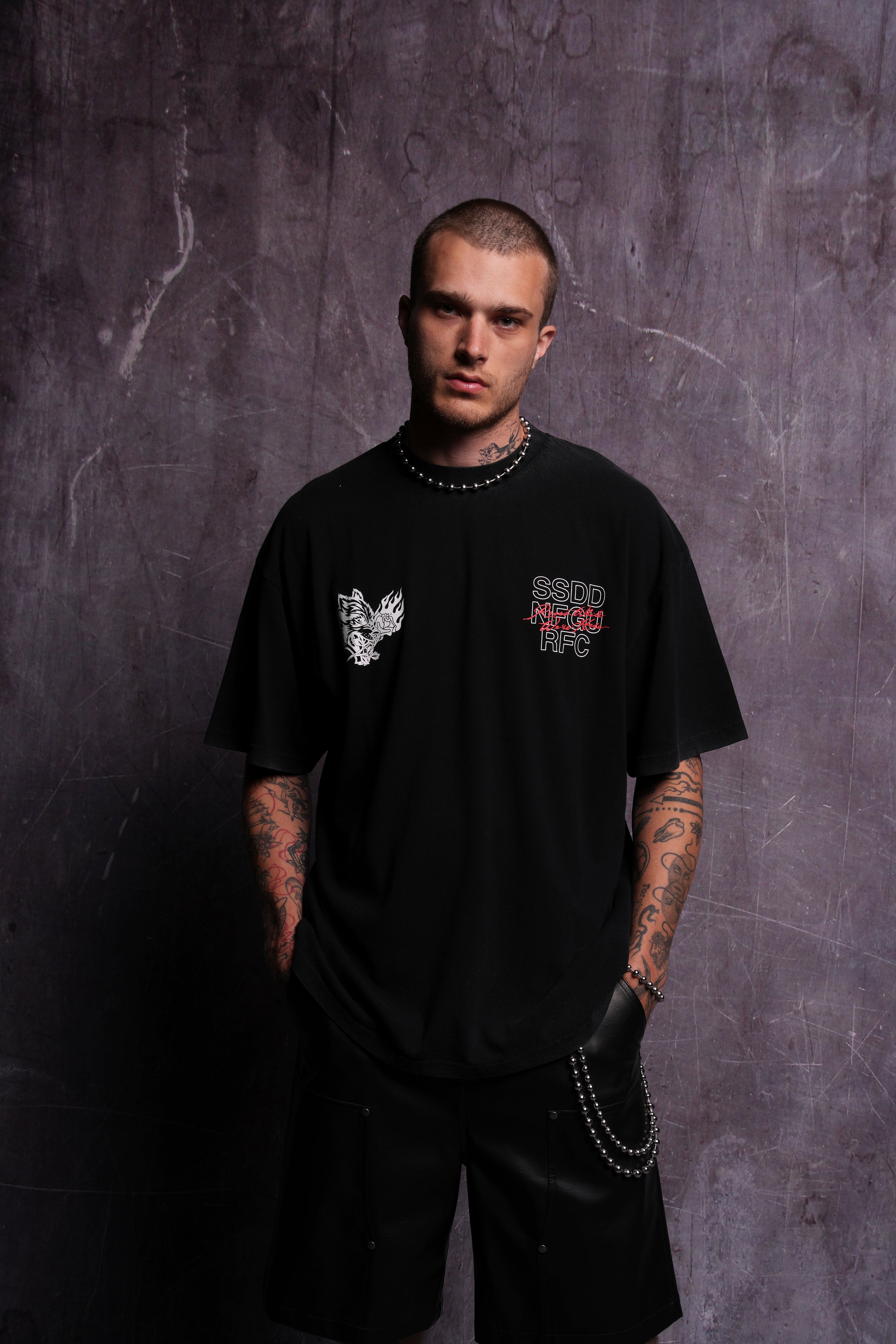Black Mori Bloom Oversized Premium T-Shirt