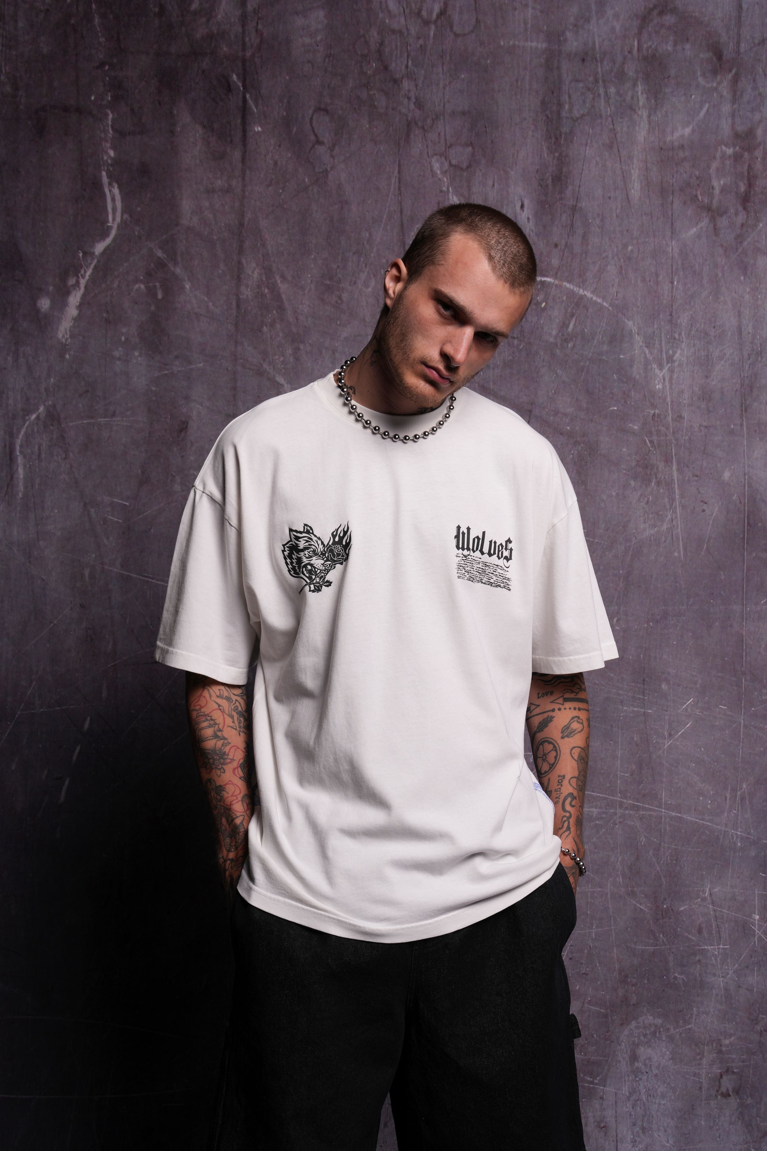 Cream Oversized Premium Tee by Infernal Bloom