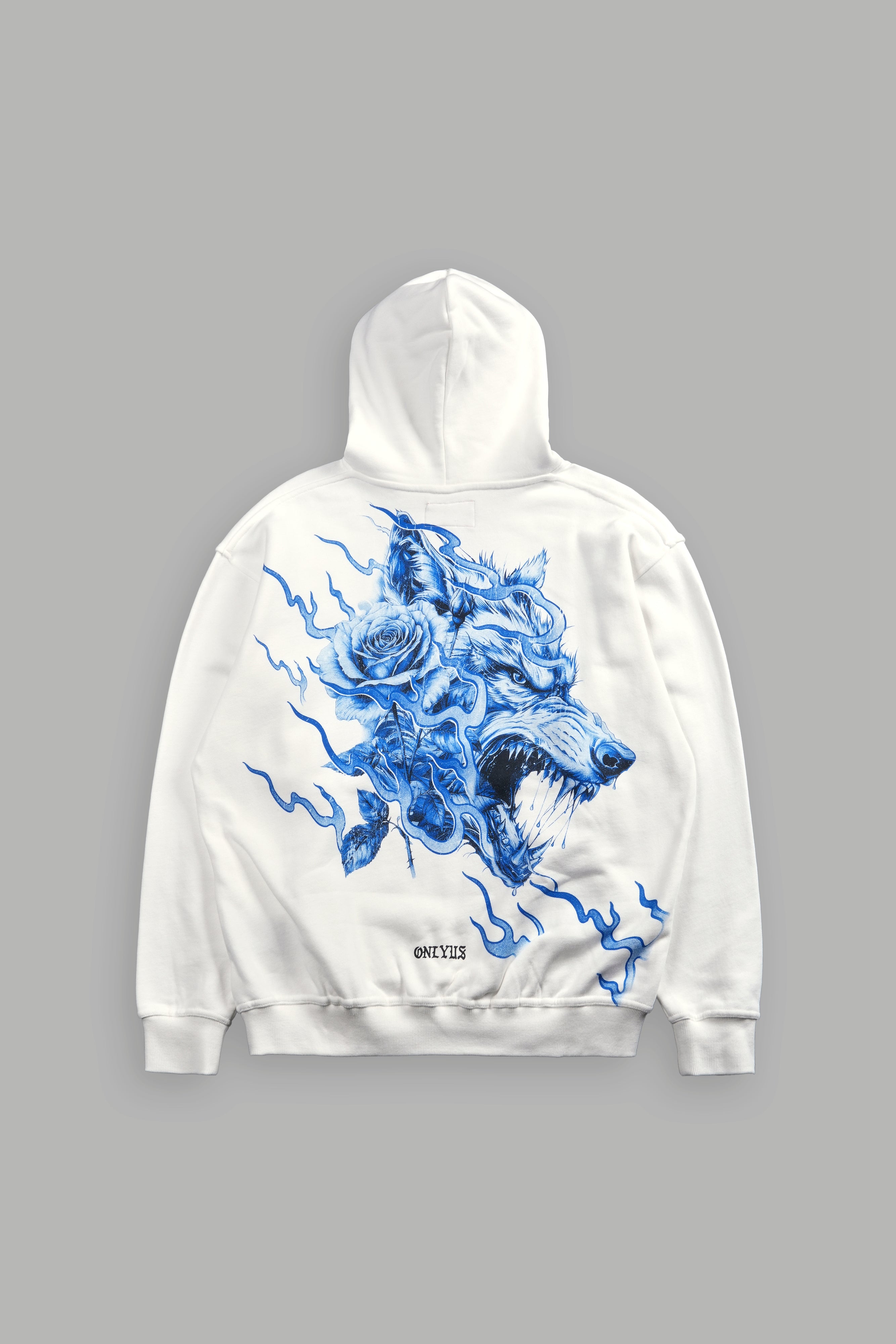Wolves Among Roses Cream Pierce Hoodie - Side-By-Side Design