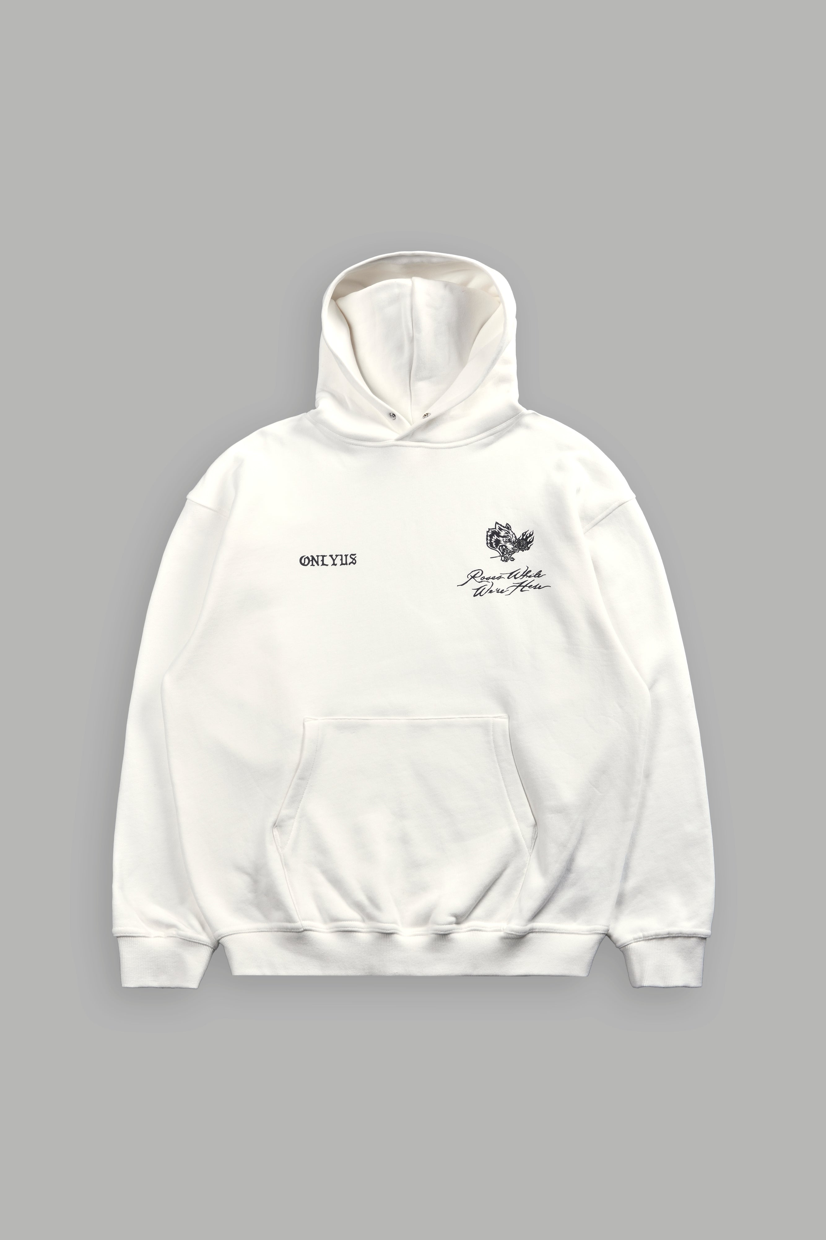 Wolves Among Roses Cream Pierce Hoodie - Side-By-Side Design