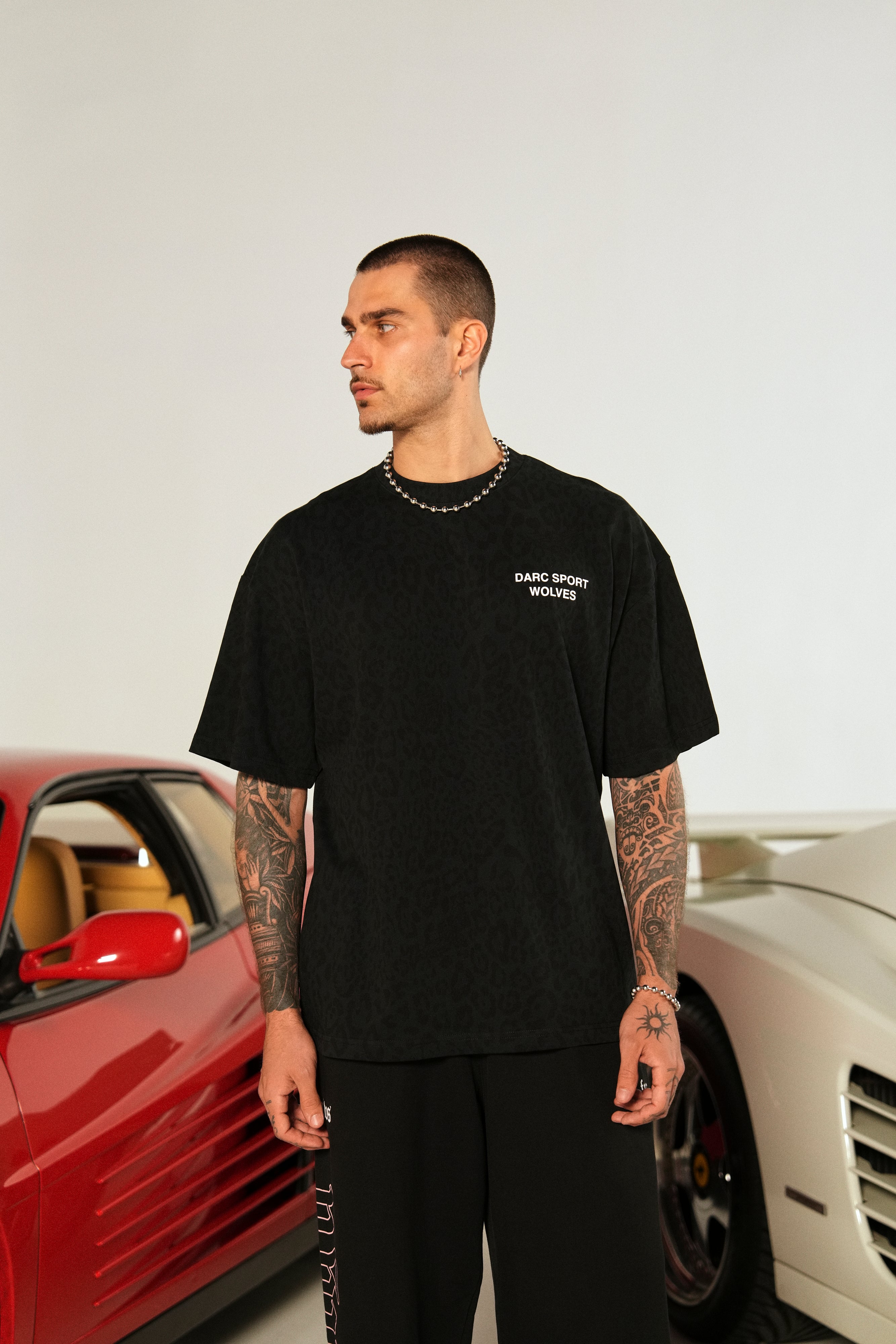 Darc Sport Charcoal Leopard Oversized Tee