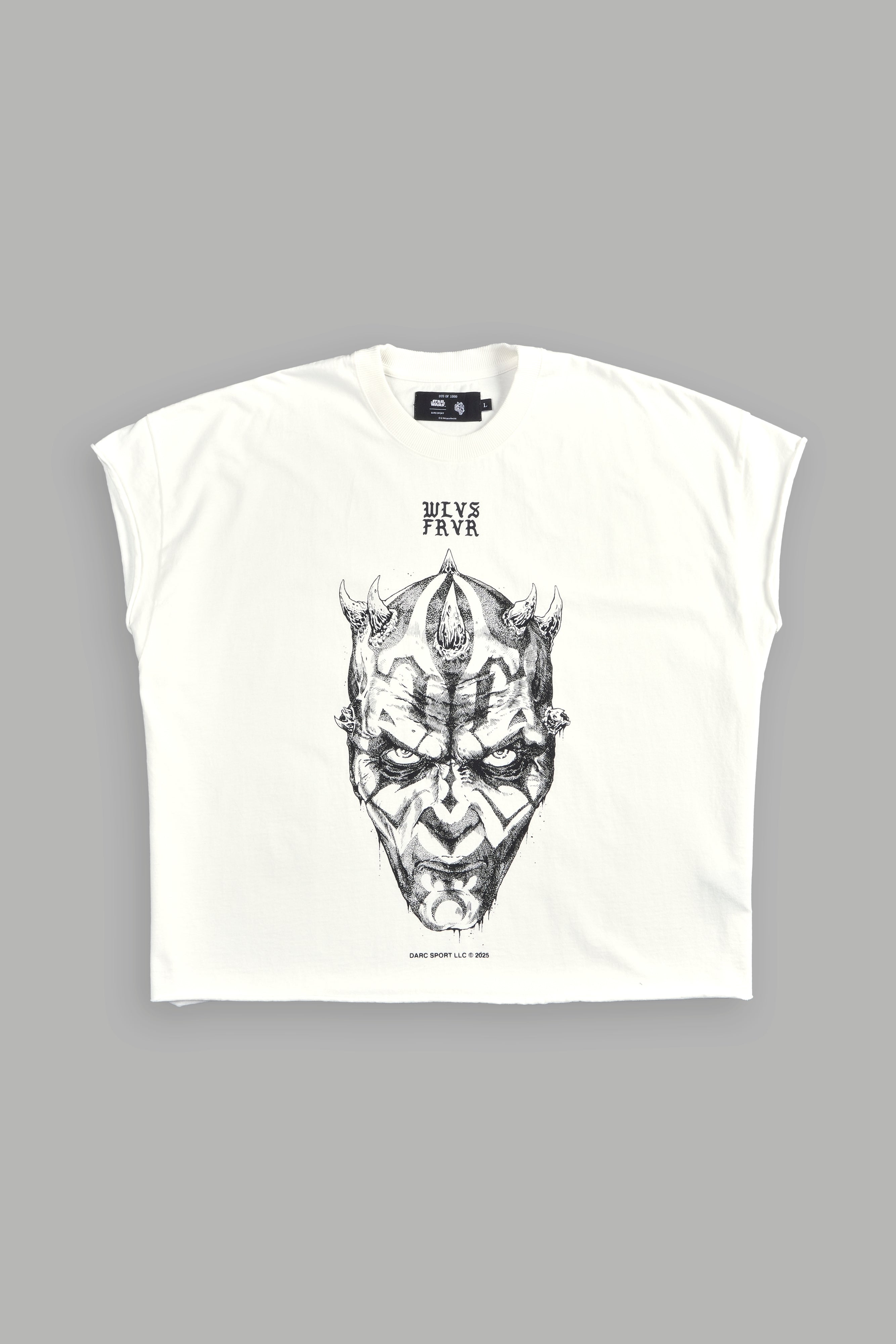 Cream Grunge Cut Off Tee - Dark Apprentice Style