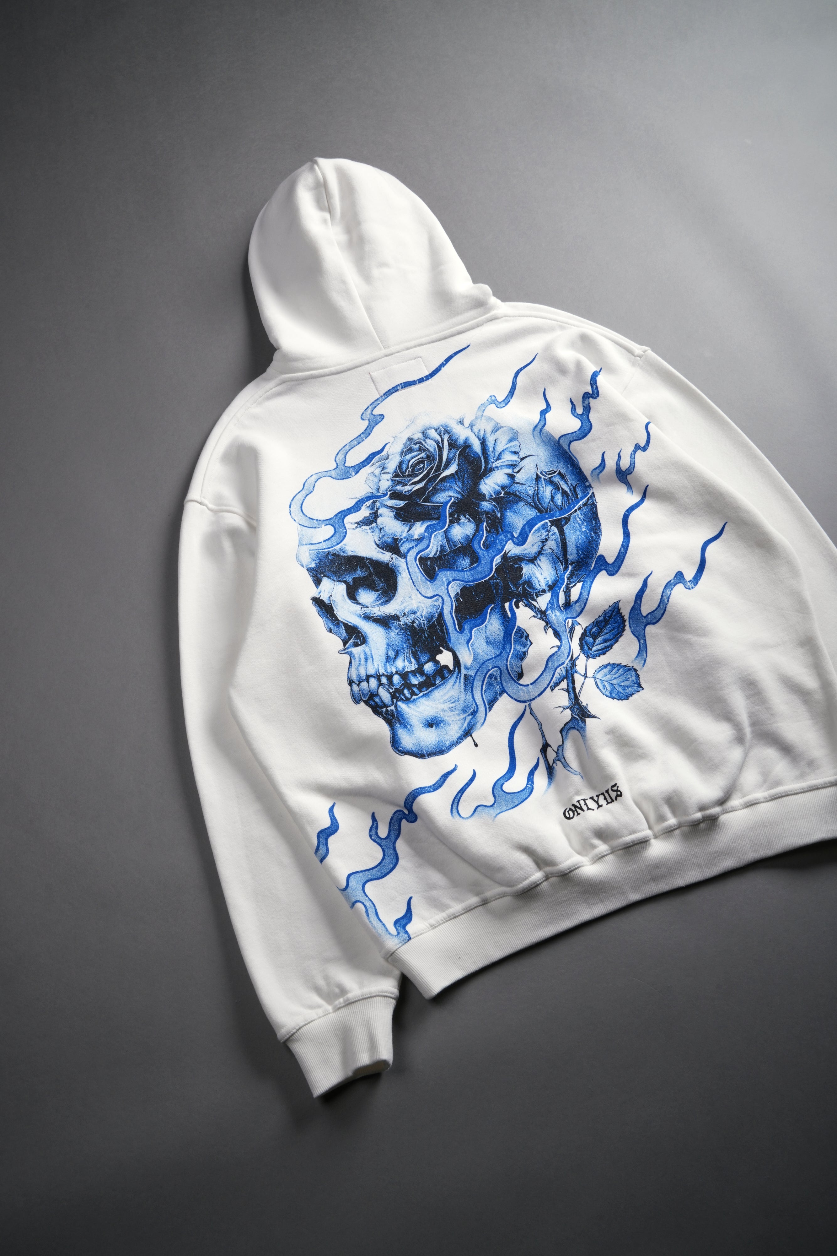 Wolves Among Roses Cream Hoodie Set - Side-By-Side Design