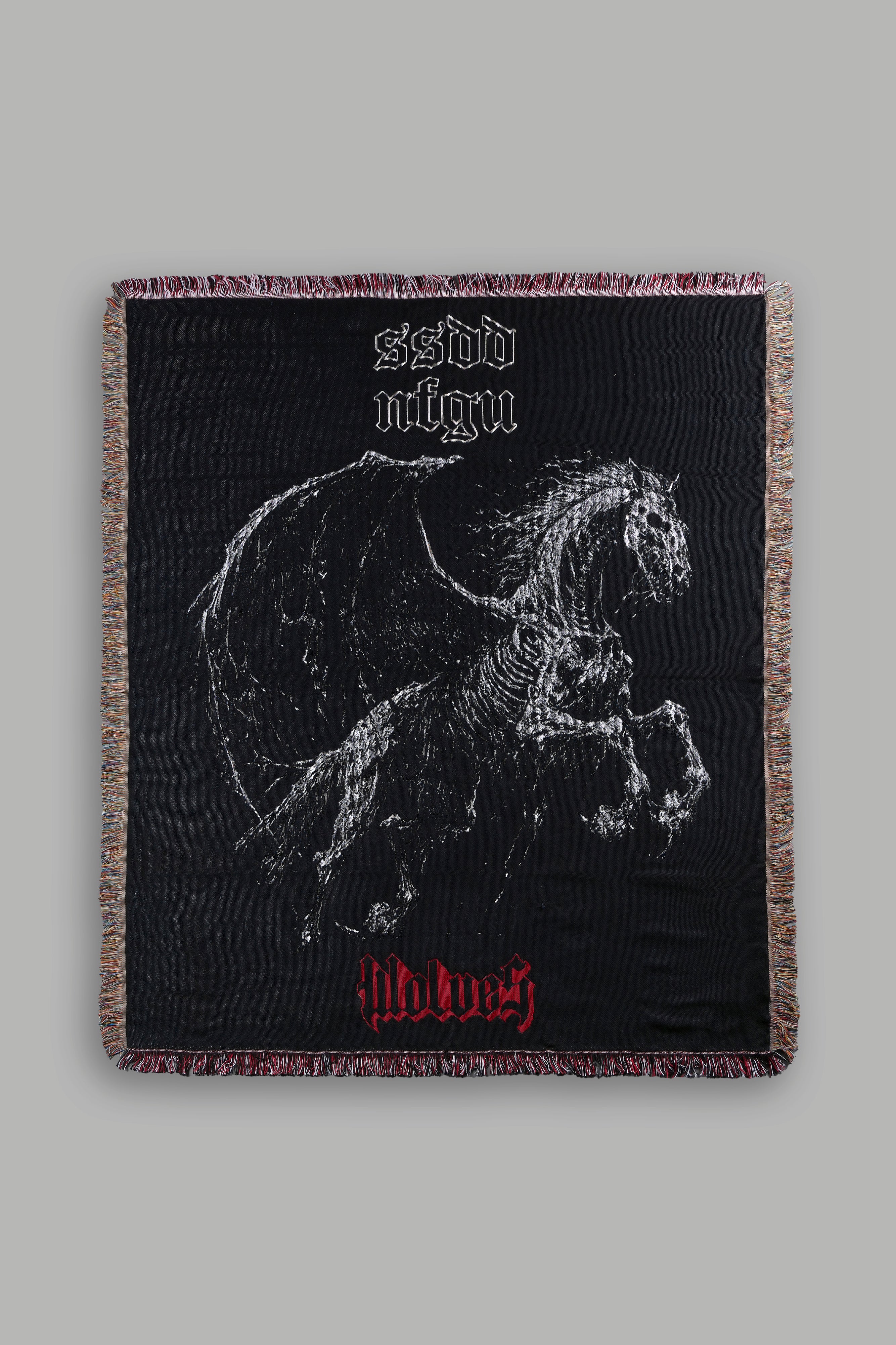 Black Darc Pegasus Tapestry Throw Blanket