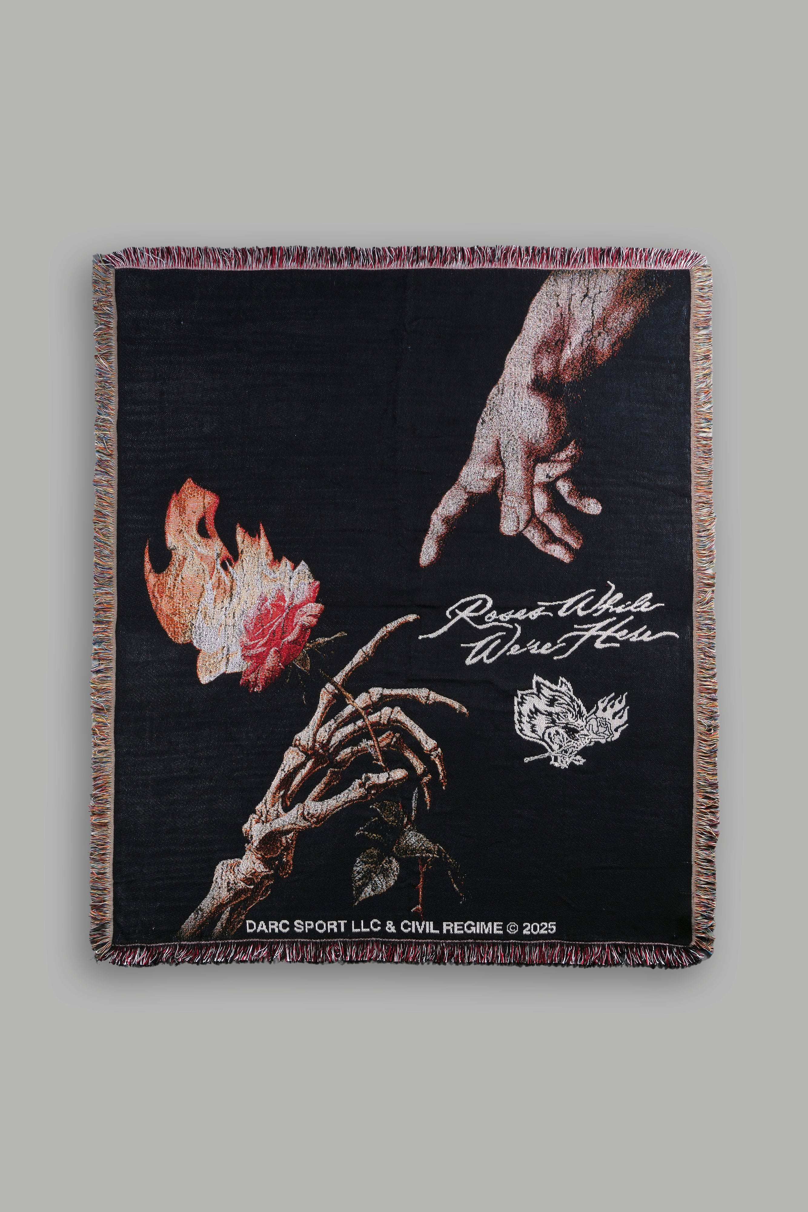 Black Eternal Fire Tapestry Blanket - Cozy Decor
