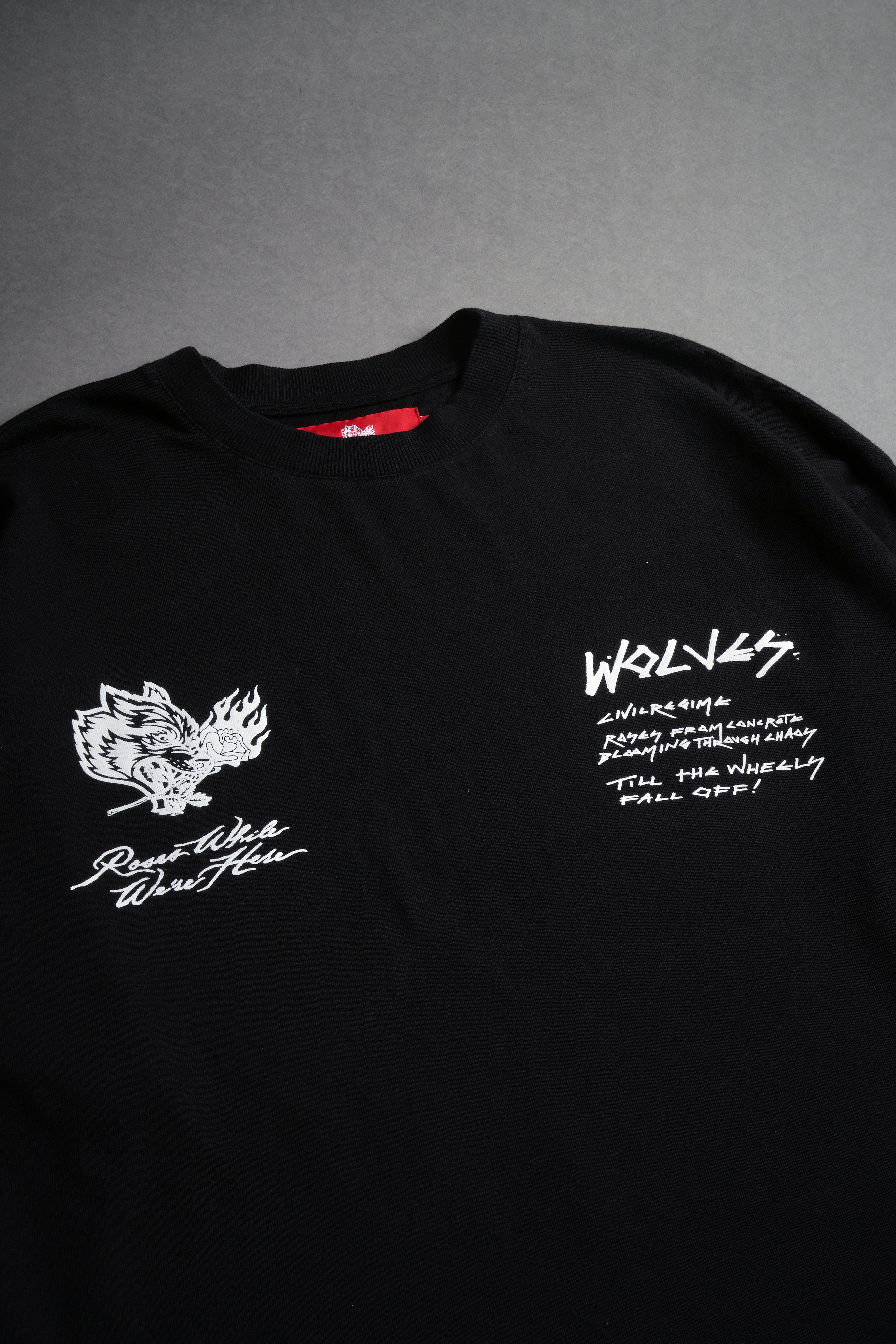 Black Premium Oversized T-Shirt by Iron Roses