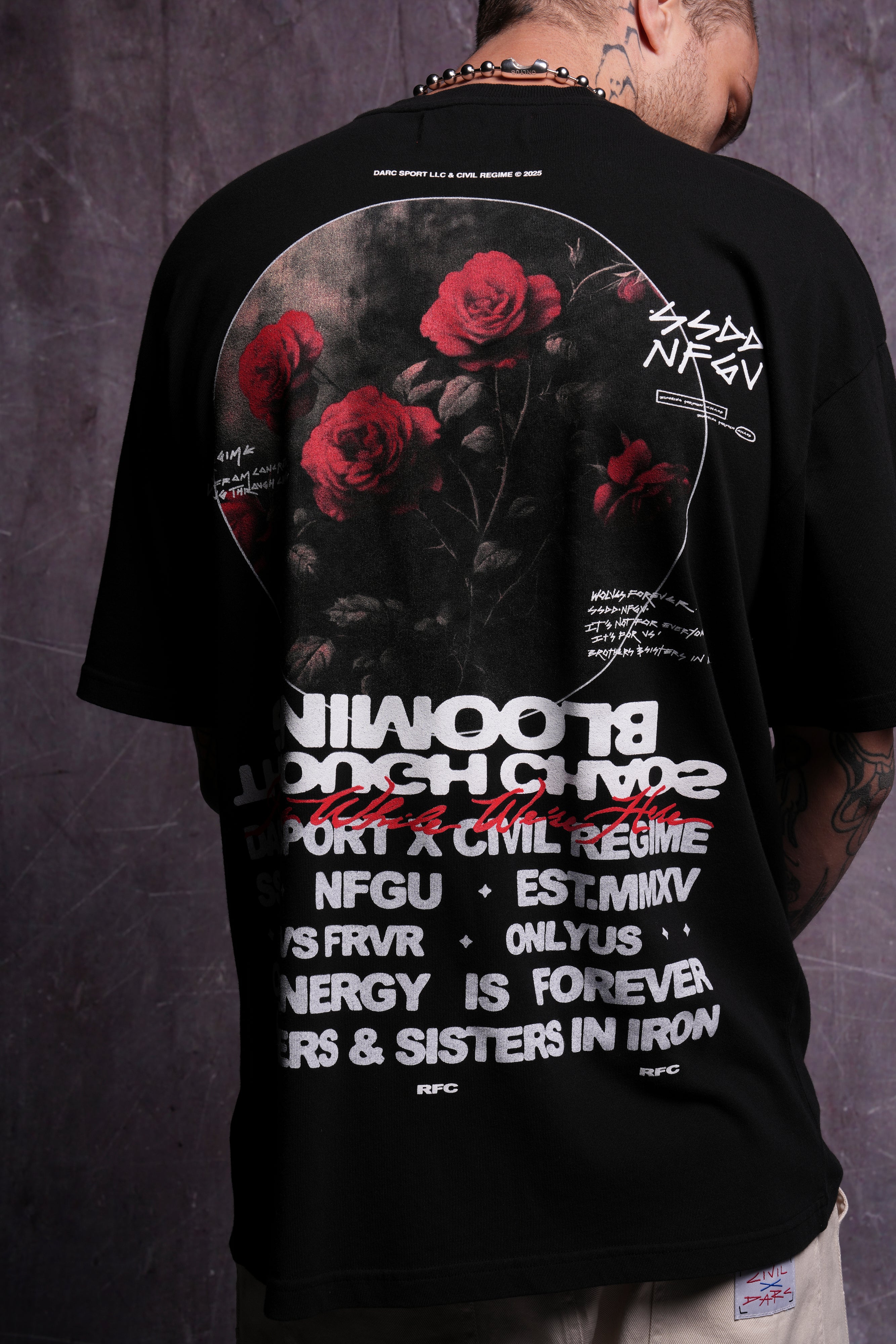 Black Premium Oversized T-Shirt by Iron Roses