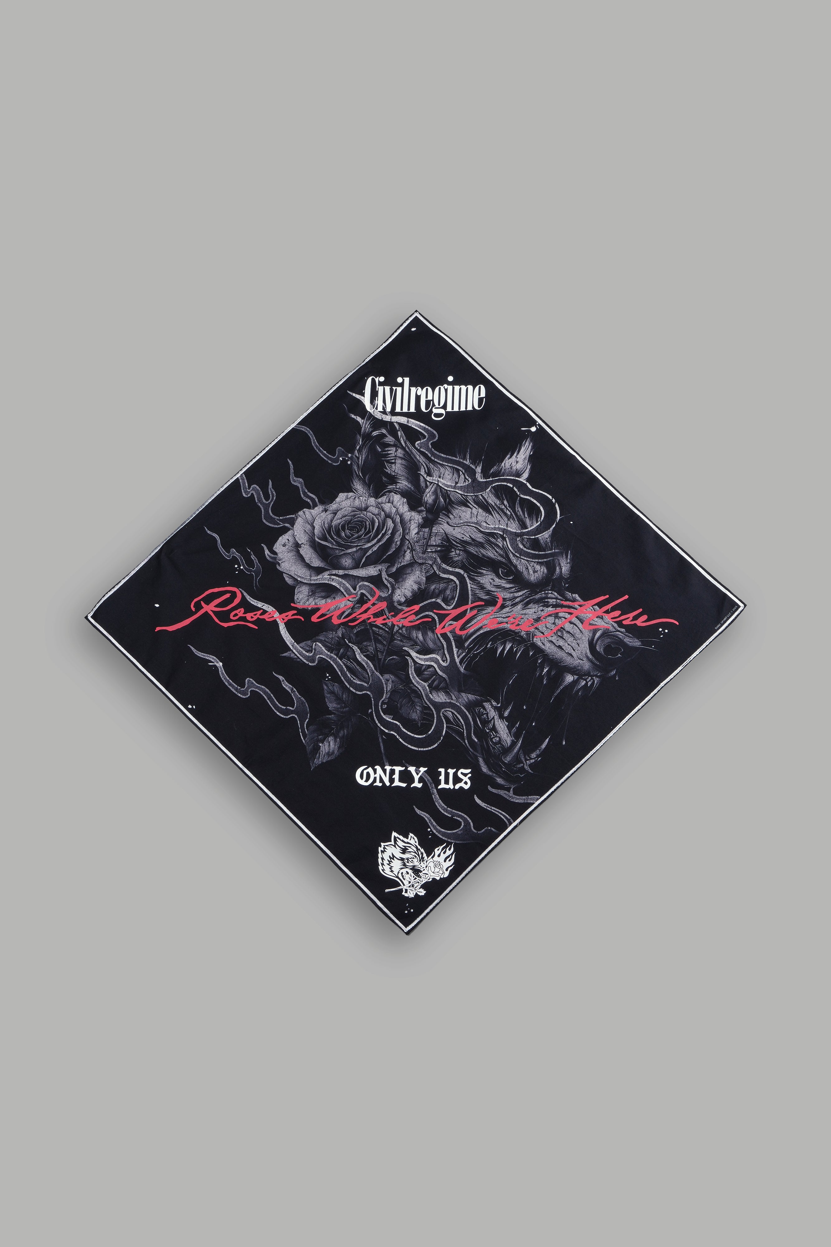 Black Wolves Among Roses Bandana - Stylish & Durable