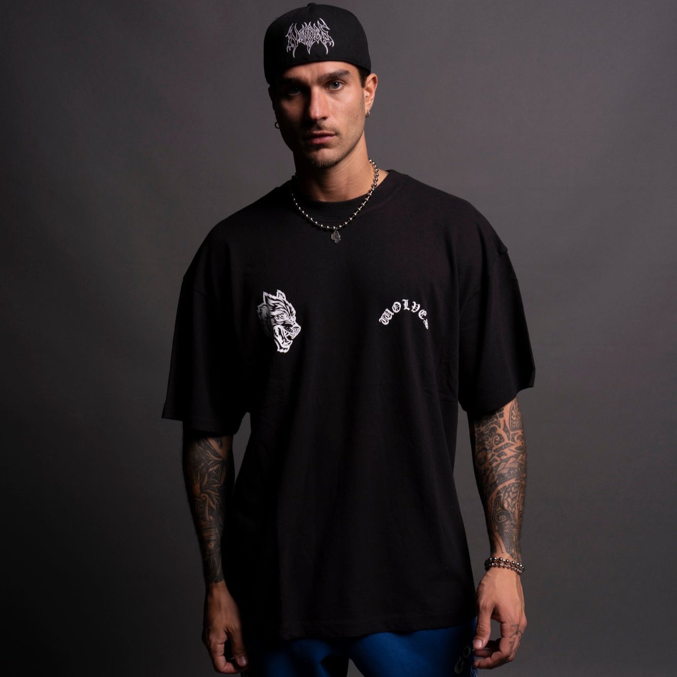 Wolf Chopper Black Premium Oversized T-Shirt