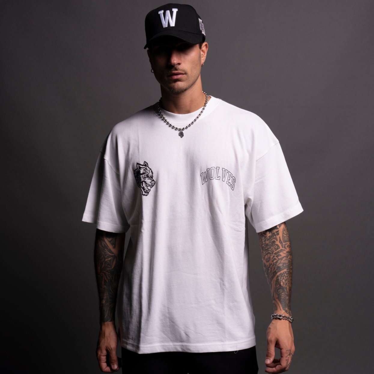 Wolf Loyalty Oversized White T-Shirt – Premium Fit