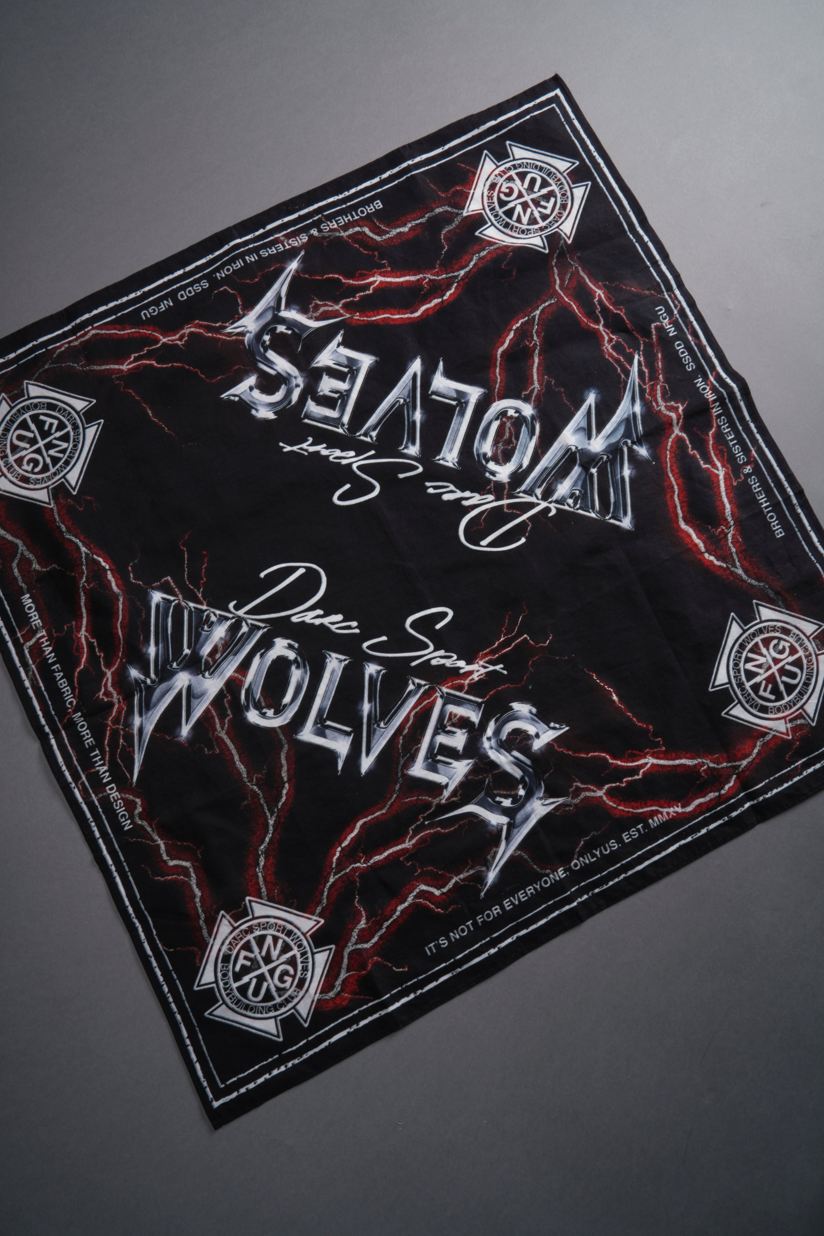 Black Wolves Lightning Bandana for Fans