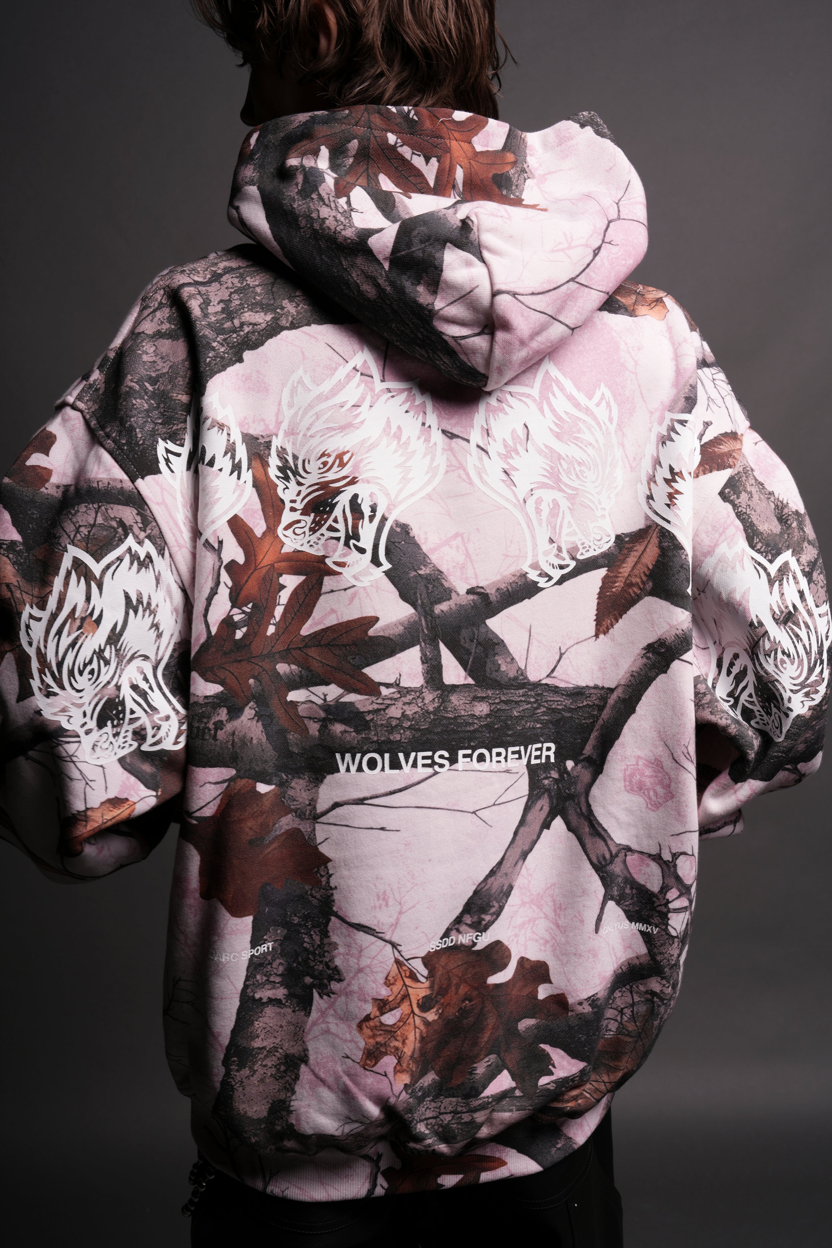Pierce Hoodie - Baby Pink Woodland Camo by Wolves