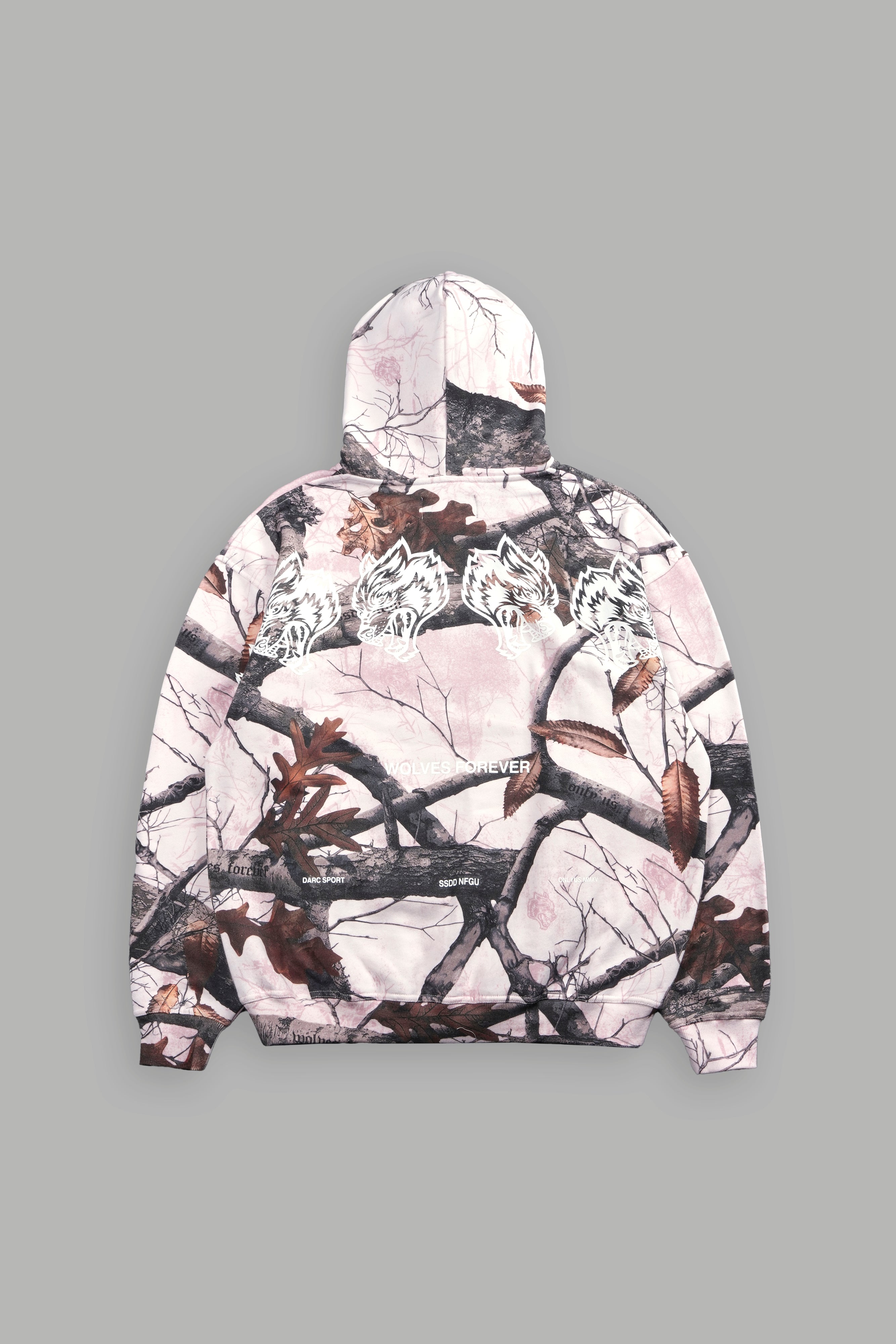Pierce Hoodie - Baby Pink Woodland Camo by Wolves