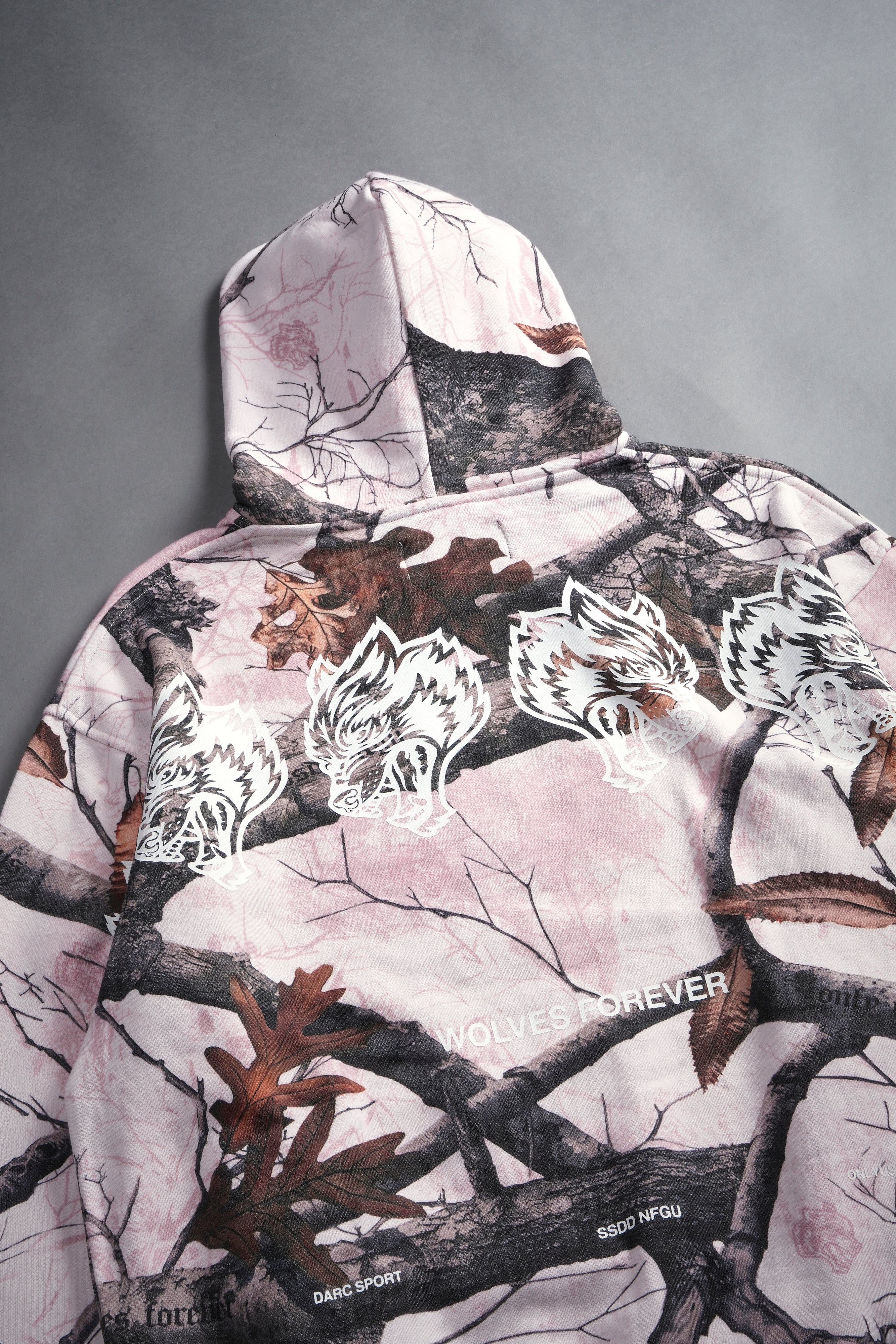 Pierce Hoodie - Baby Pink Woodland Camo by Wolves