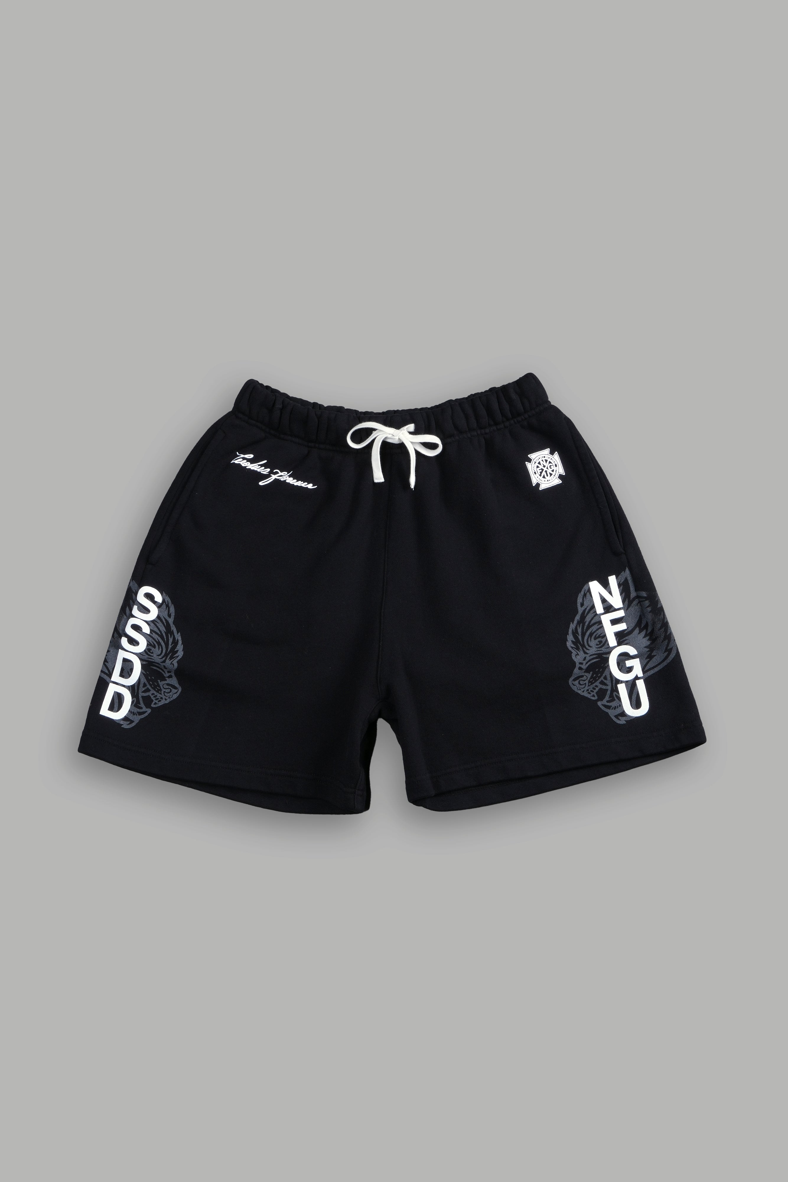 Wolf Post Lounge Sweatpants - Black Comfort Shorts