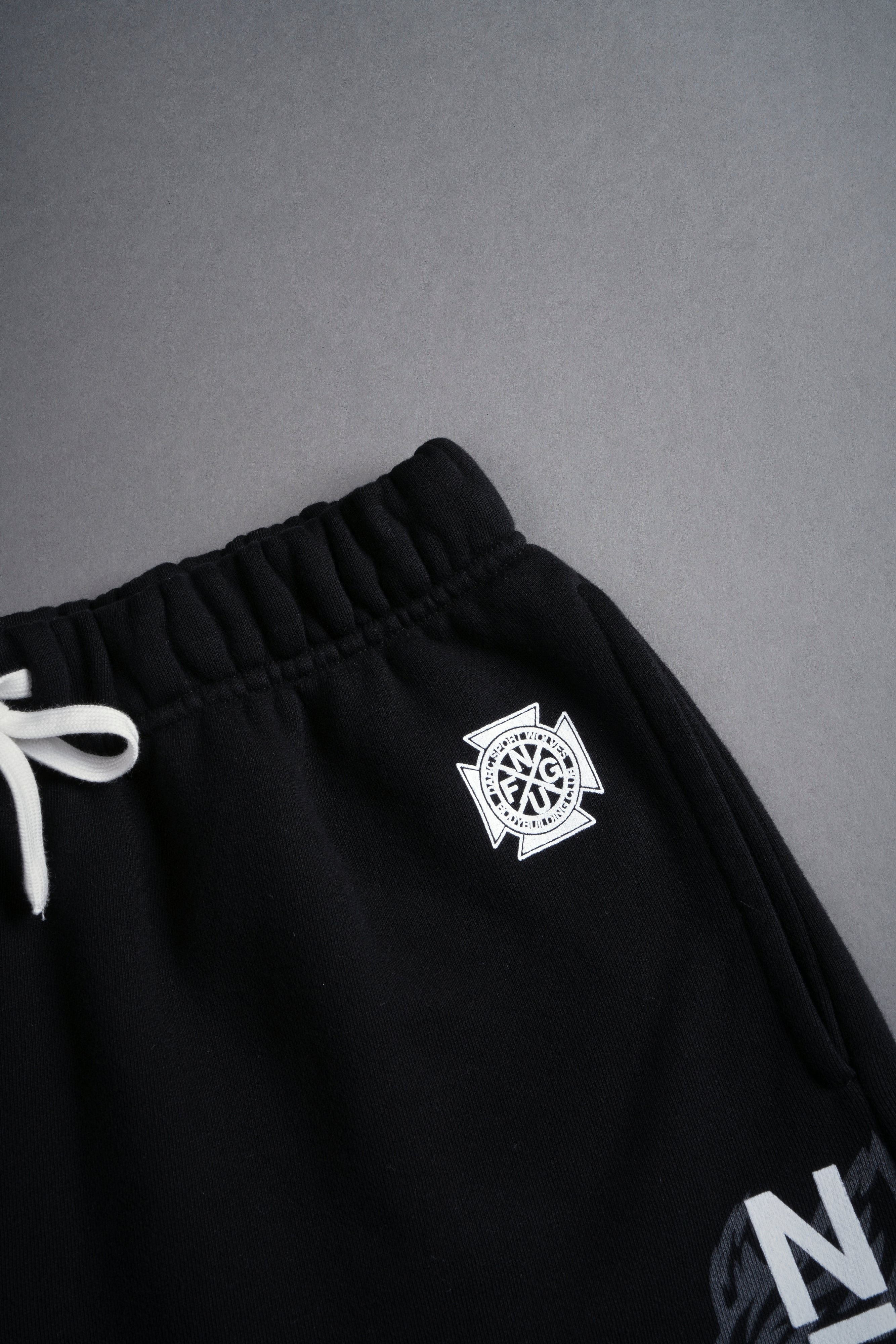 Wolf Post Lounge Sweatpants - Black Comfort Shorts