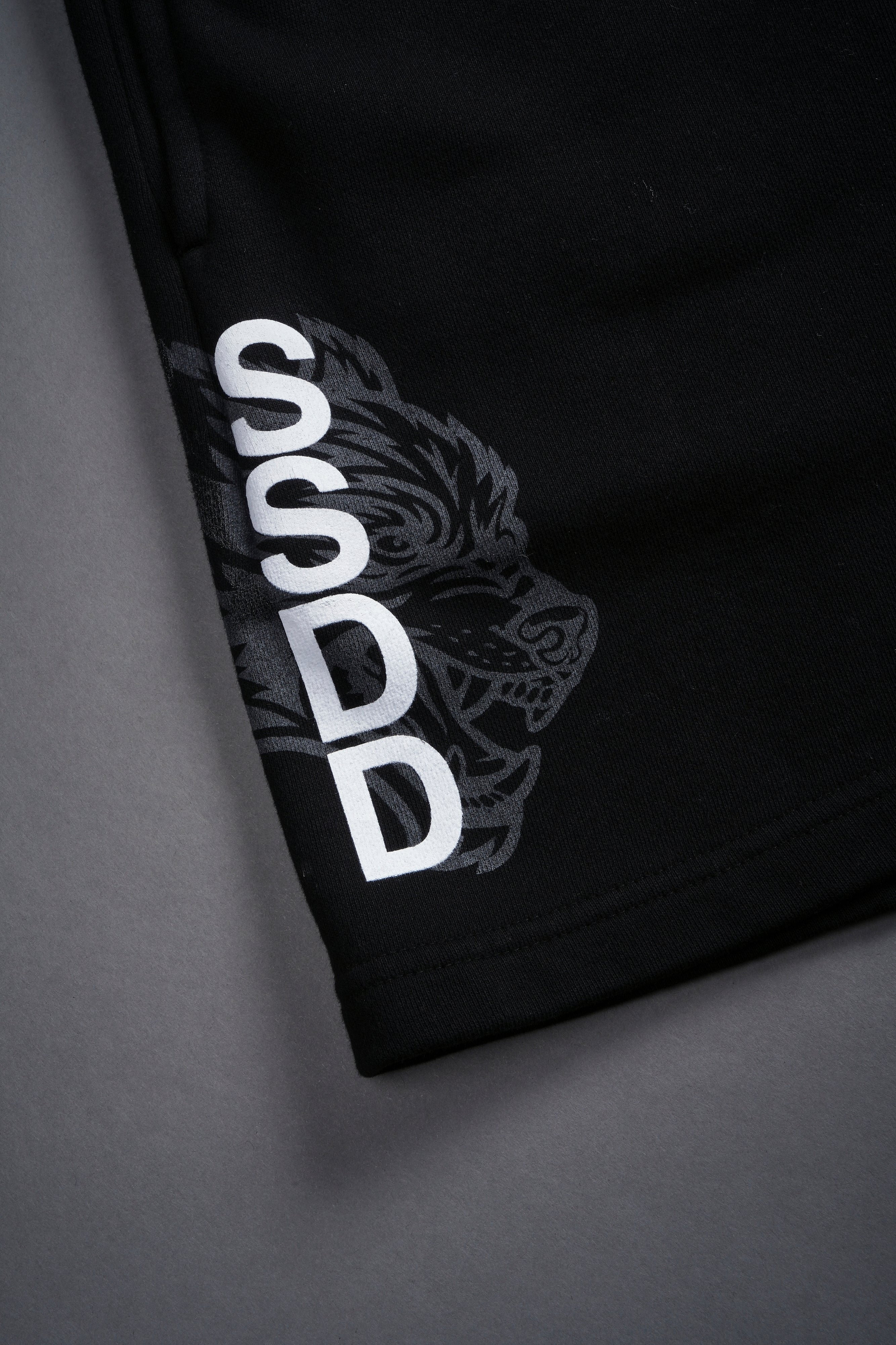 Wolf Post Lounge Sweatpants - Black Comfort Shorts