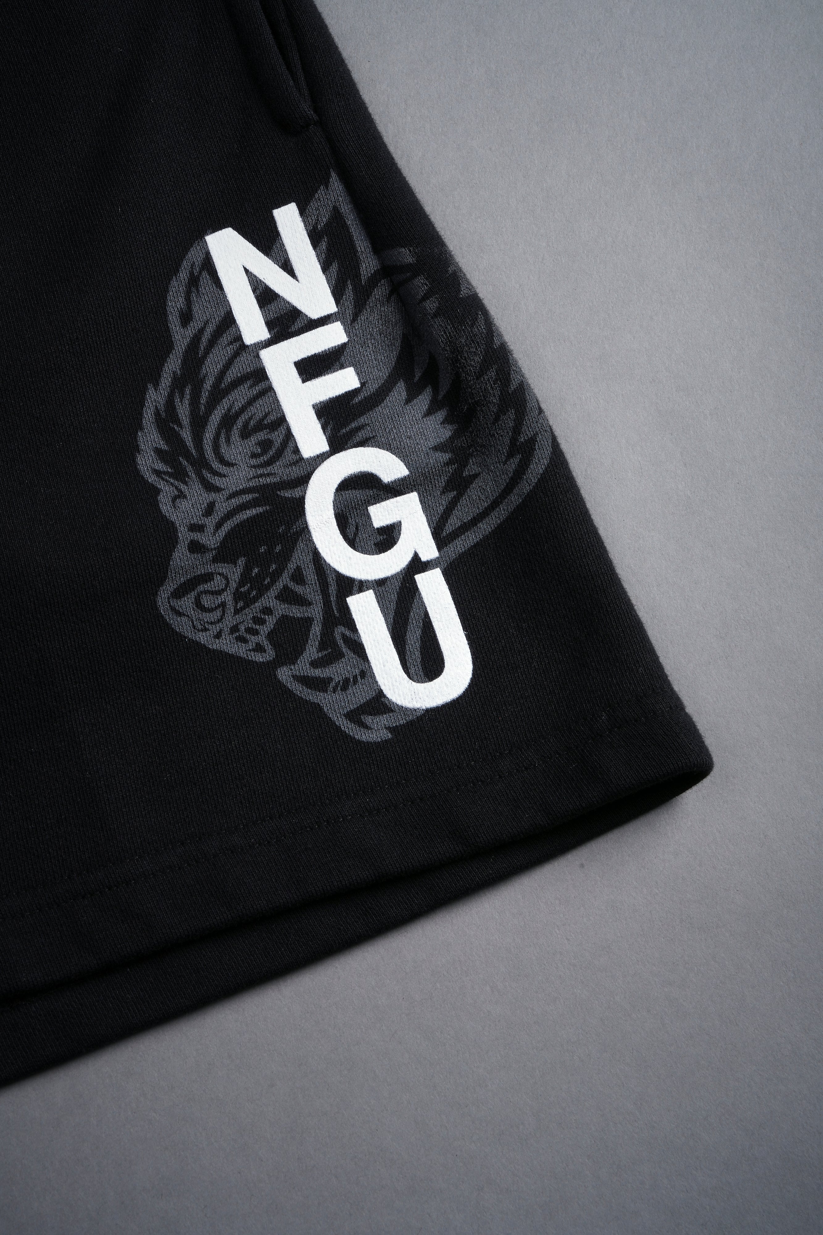 Wolf Post Lounge Sweatpants - Black Comfort Shorts