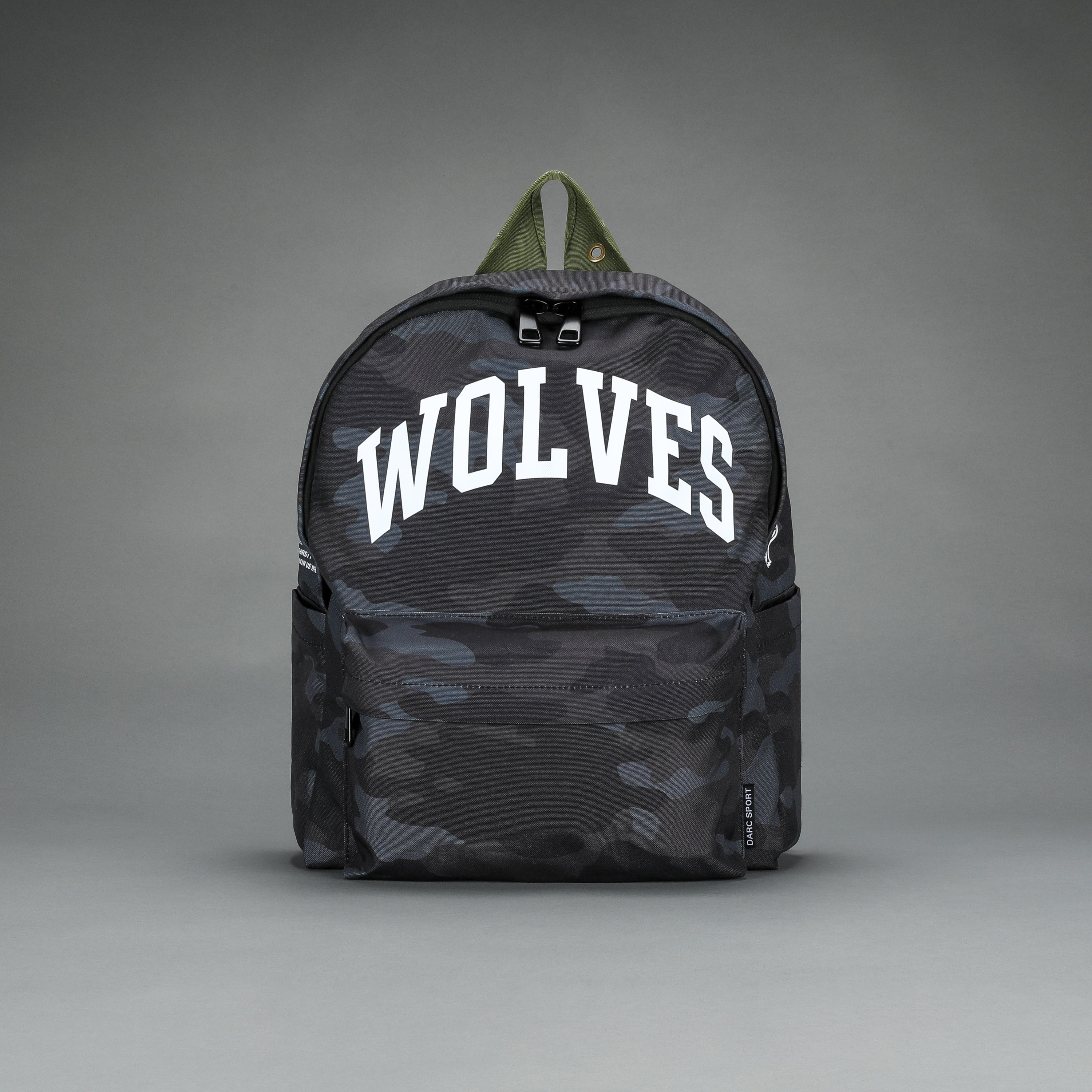 Black Camo Olive Wolves Backpack for Daily Use
