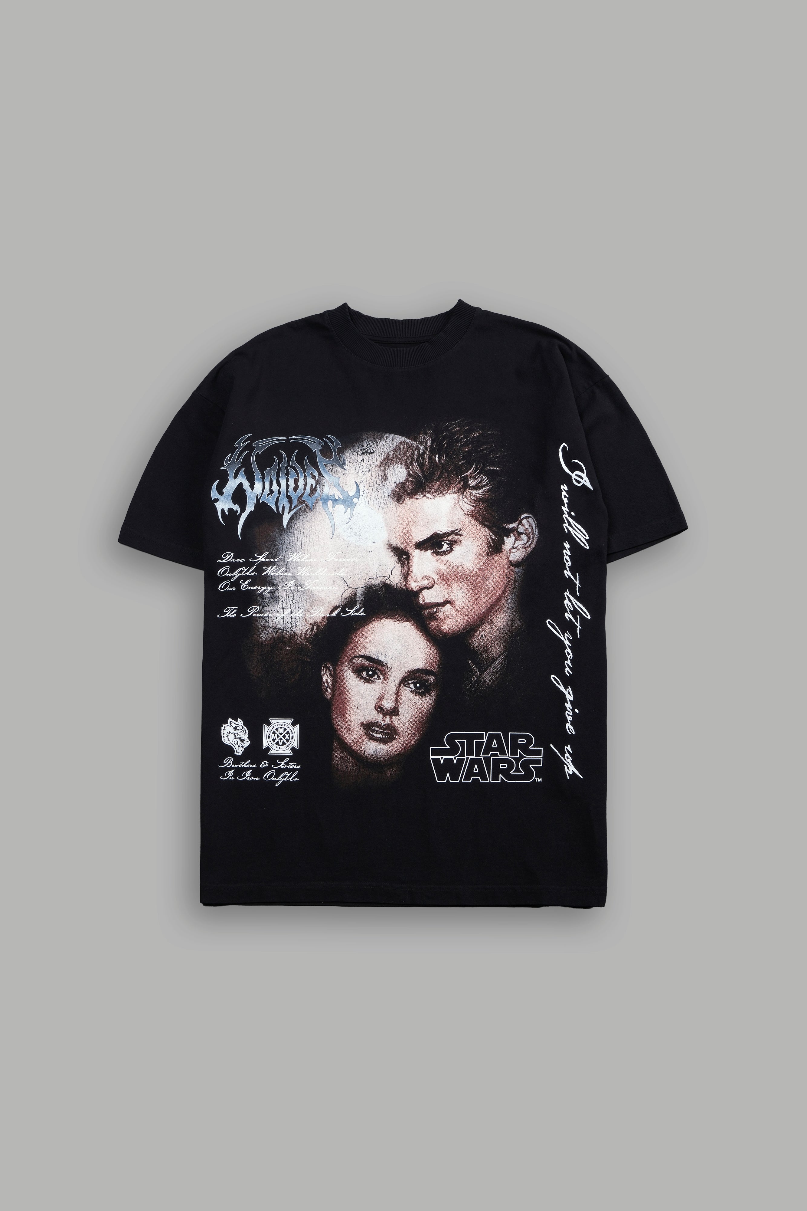 Black Grunge Forbidden Love Graphic Tee