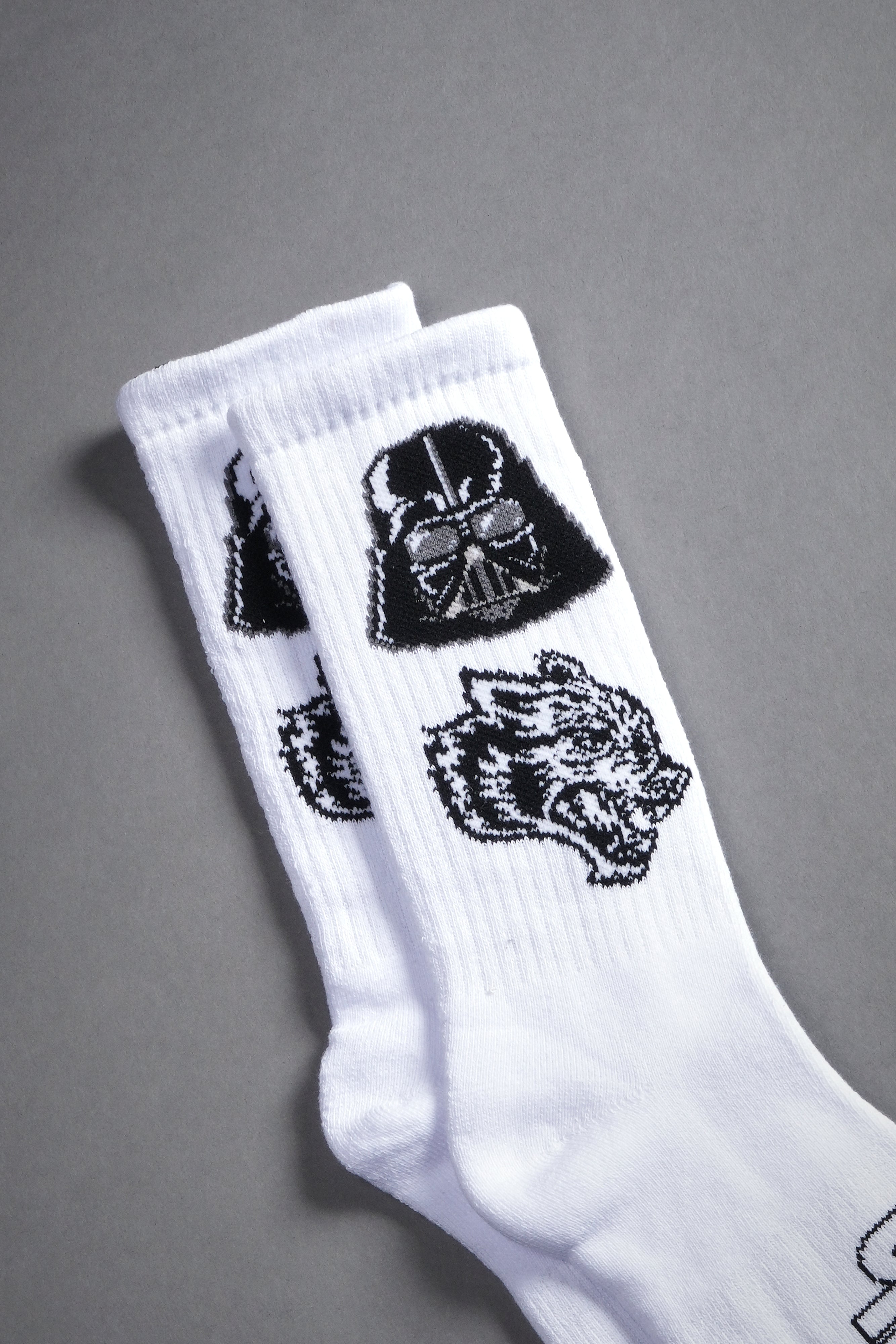 White Big Wolf Vader Classic Crew Socks
