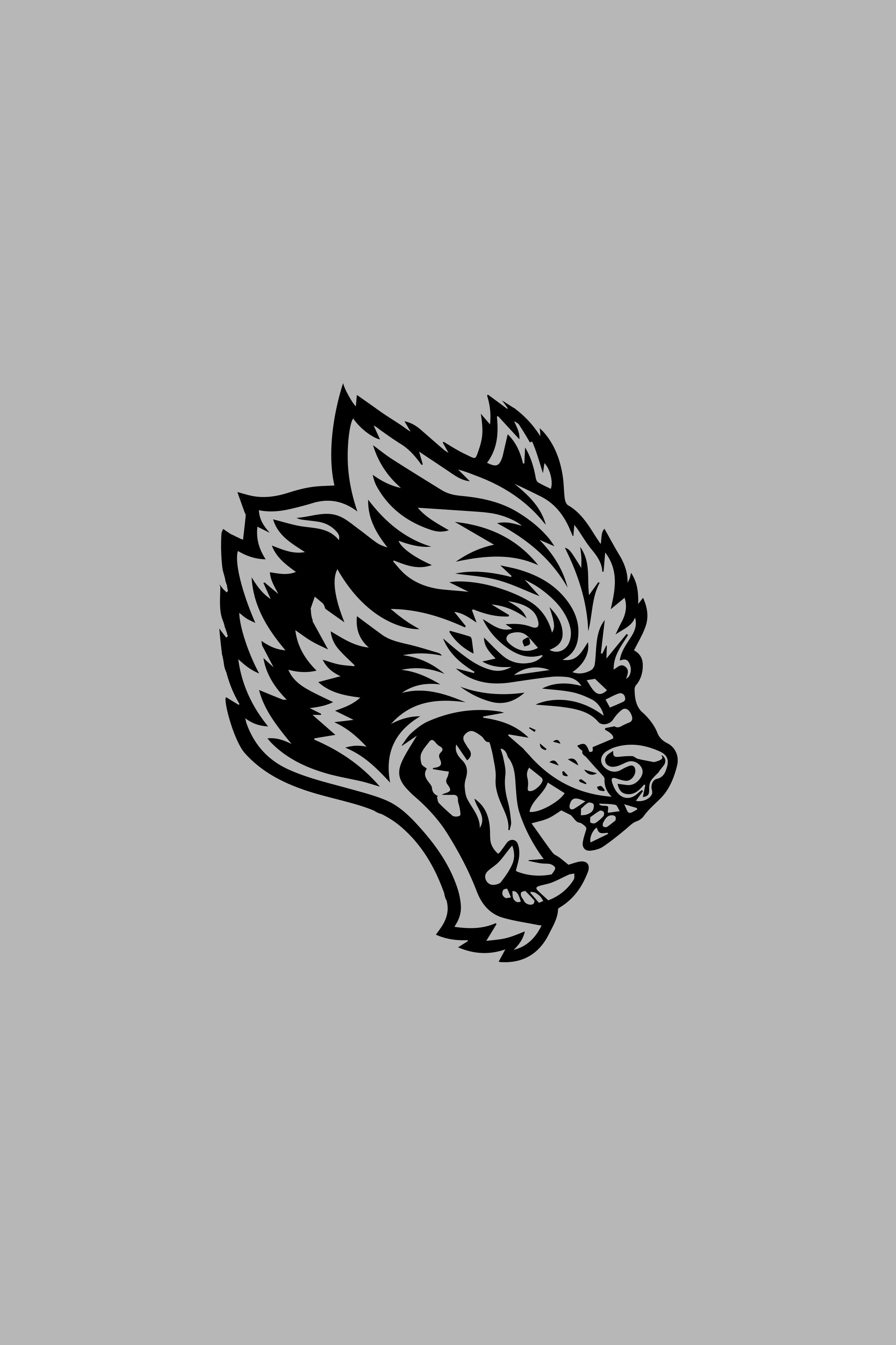 Large Black Wolf Head Vinyl Decal