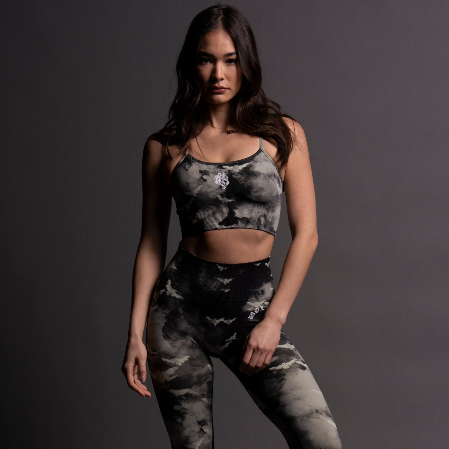 Everson Seamless Huxley Bra in Owen Green Death Moth Print