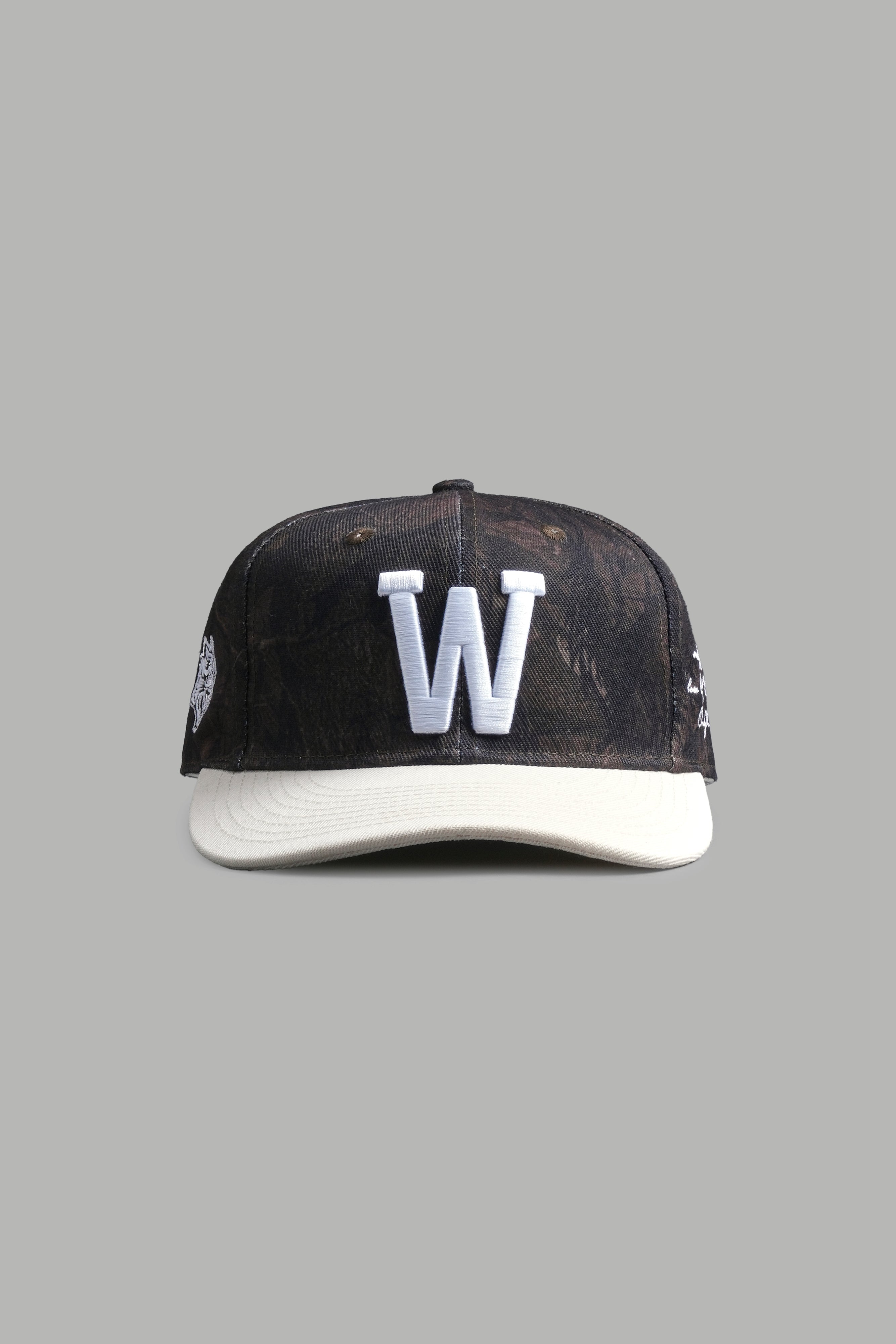 W Valhalla Wolf Camo Fitted Cap - Dark Brown