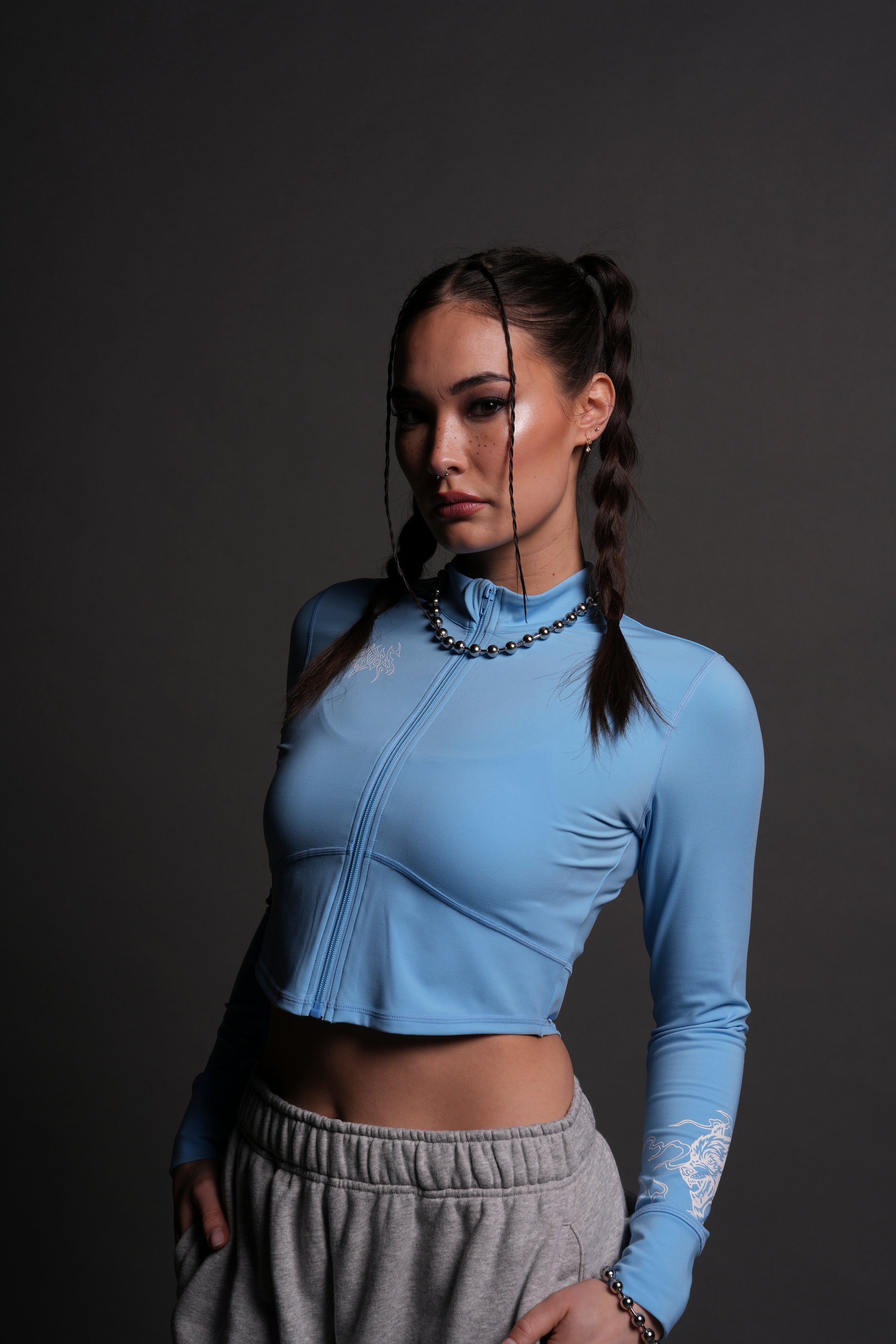 Kelz Energy Zip-Up Hoodie in Blue Crane