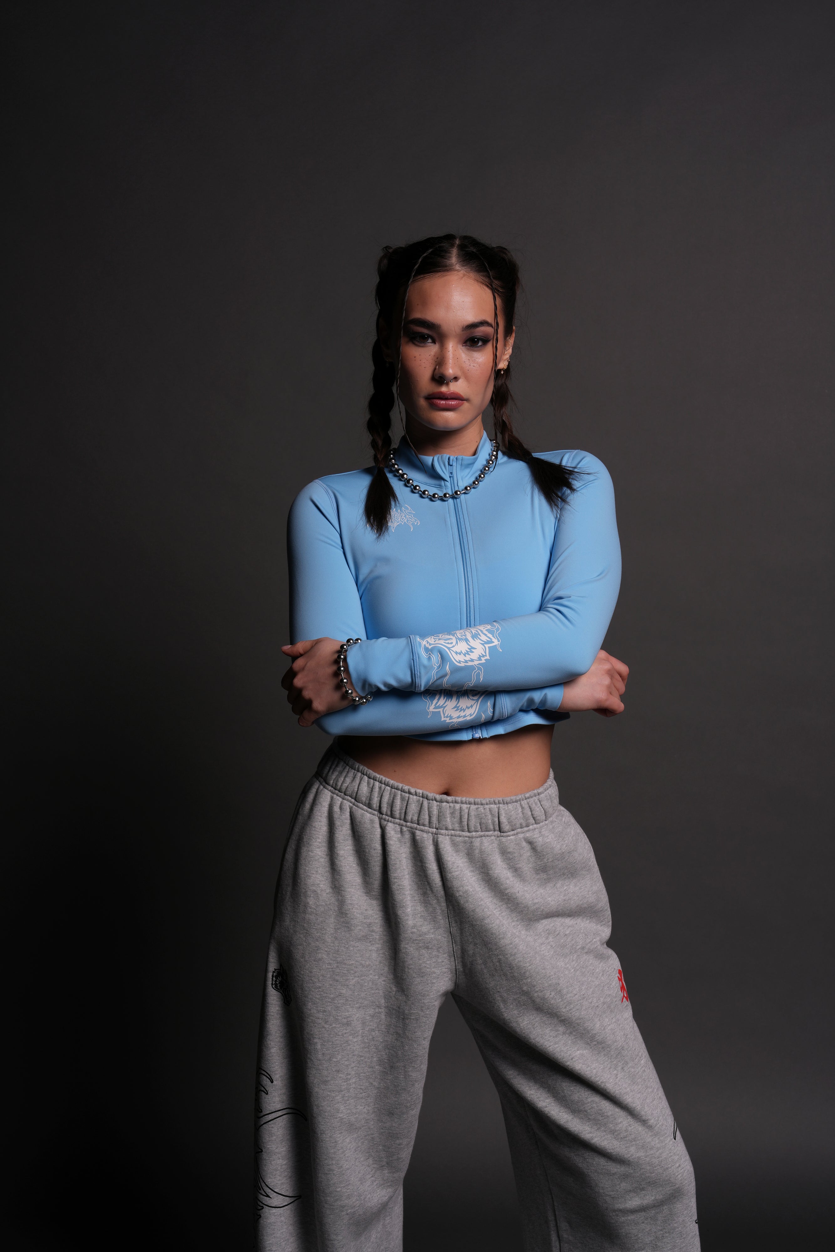 Kelz Energy Zip-Up Hoodie in Blue Crane