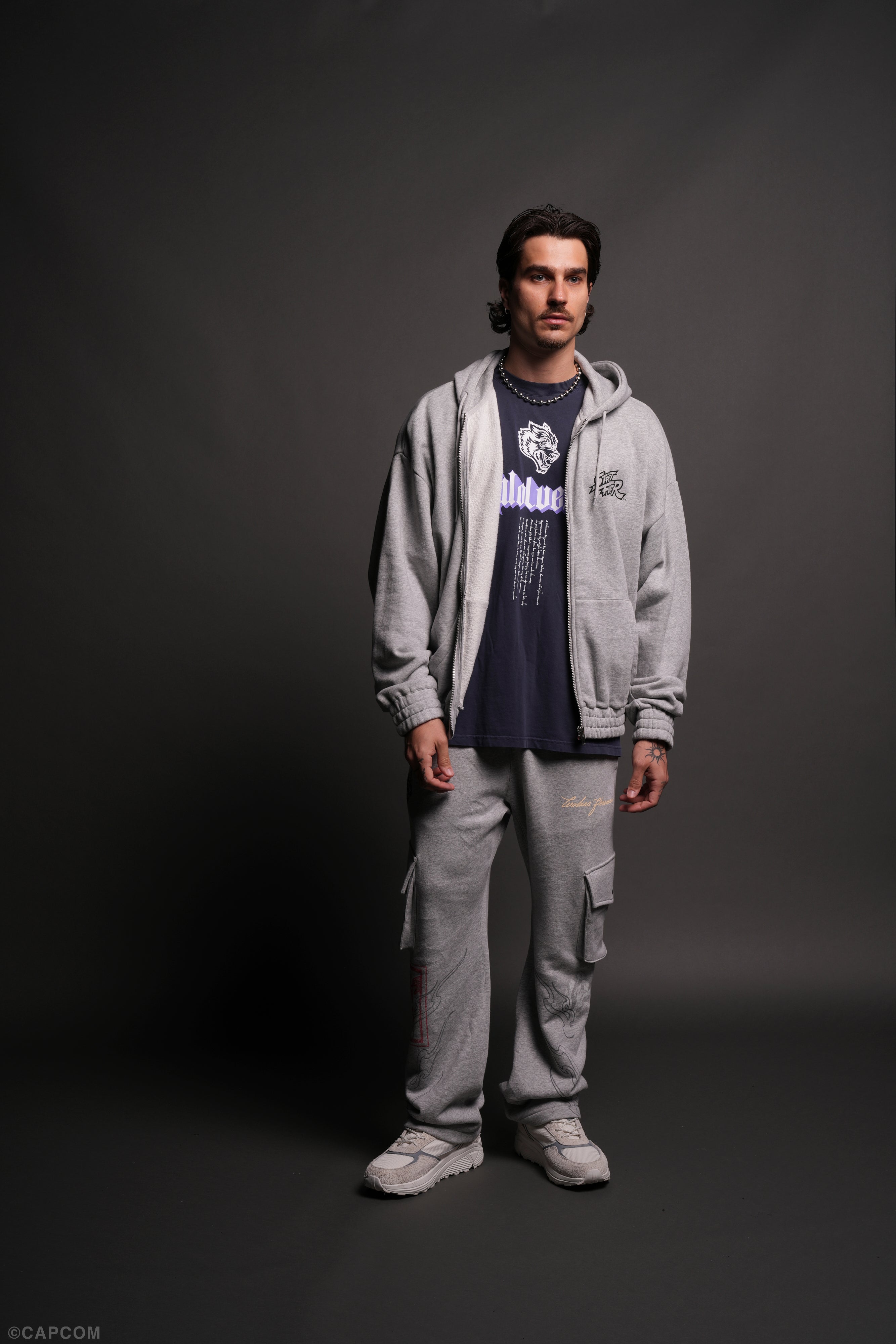 Final Boss Chambers Light Gray Zip Hoodie