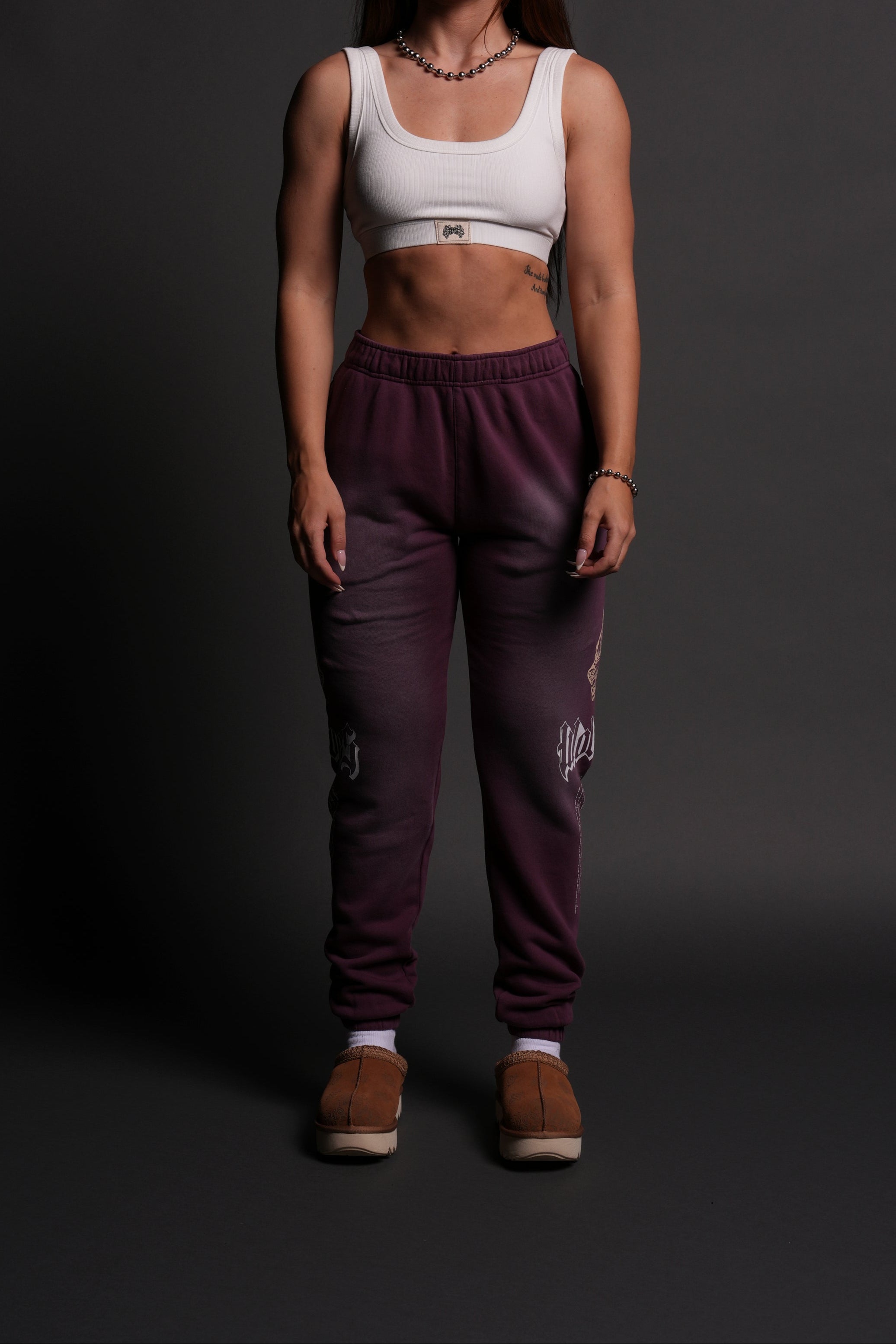 Cherry Wine Lounge Sweats - Sun-Faded Comfort