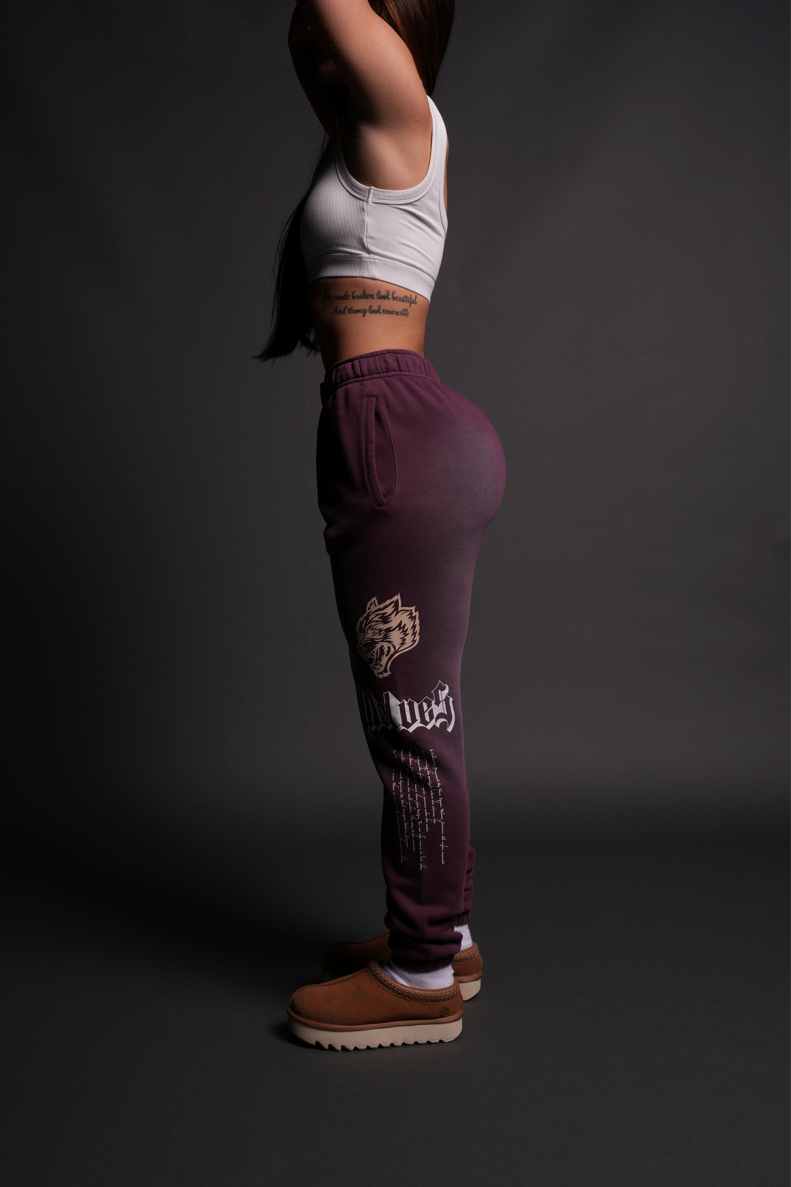 Cherry Wine Lounge Sweats - Sun-Faded Comfort