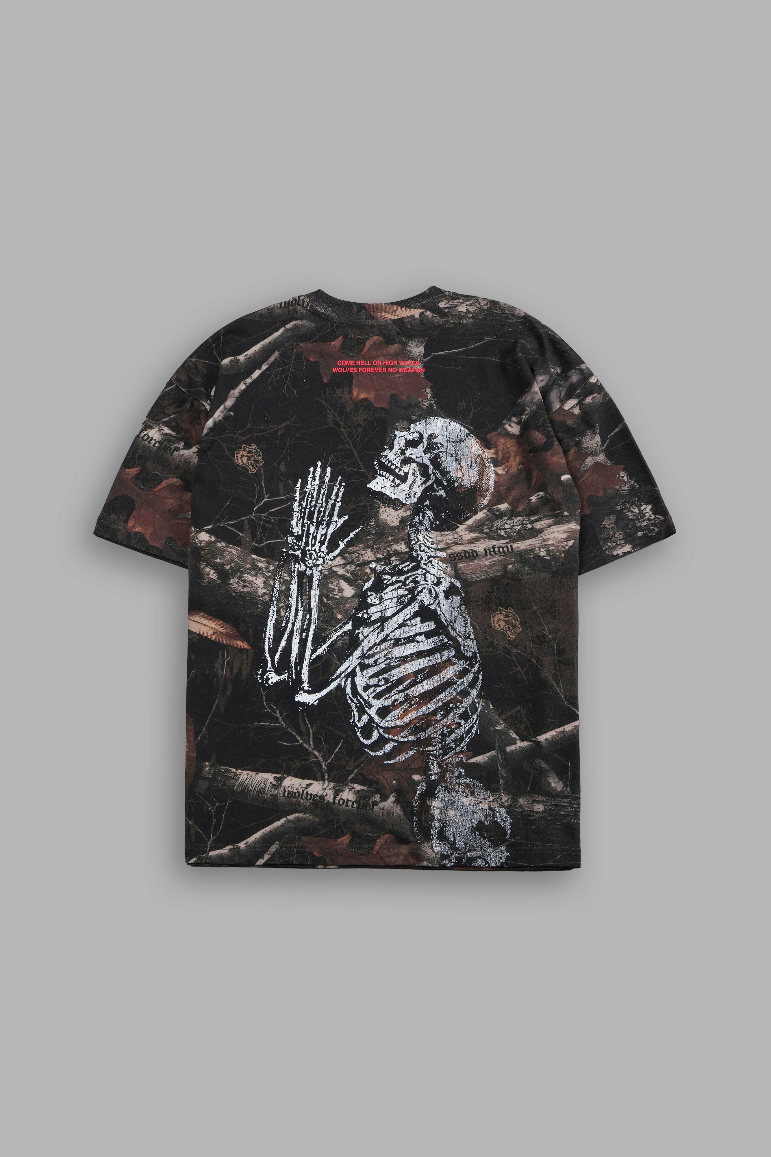 Premium Oversized Unisex Tee - Darc Brown Woodland Camo