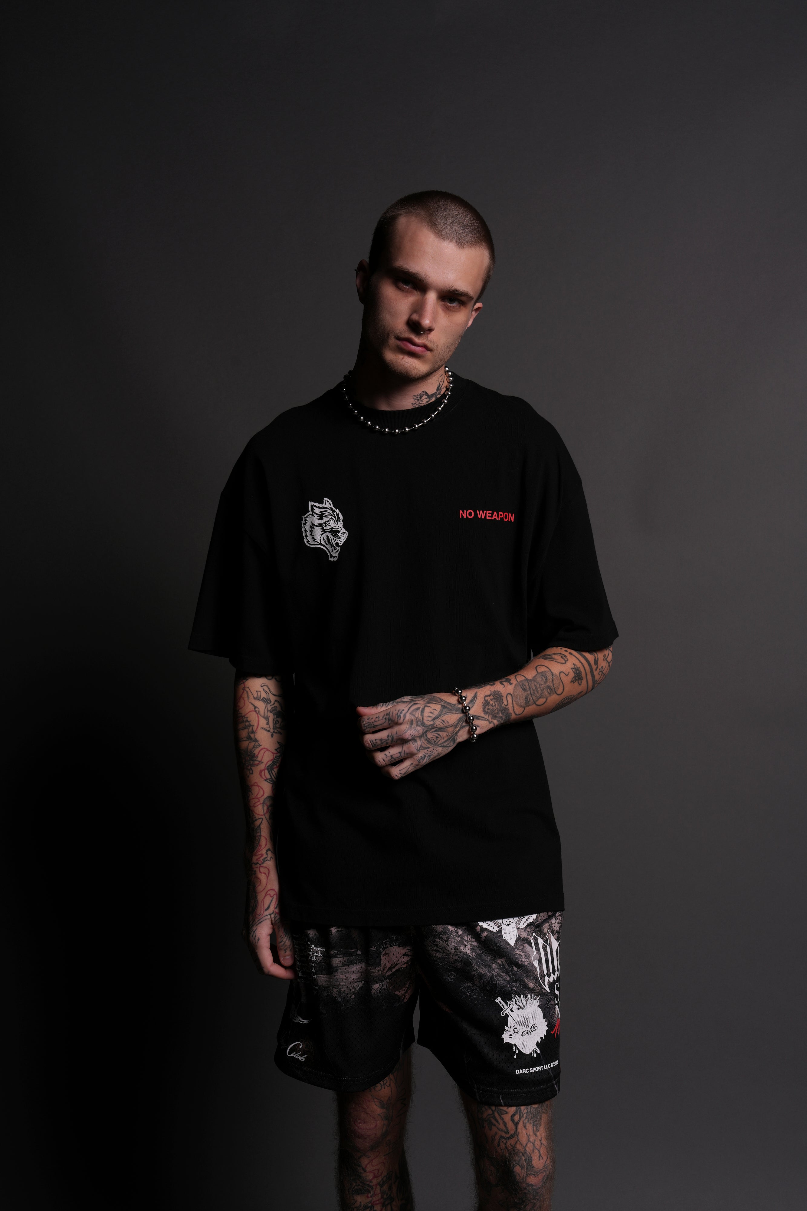 Premium Oversized Unisex Black Tee – No Weapon Shall Prosper