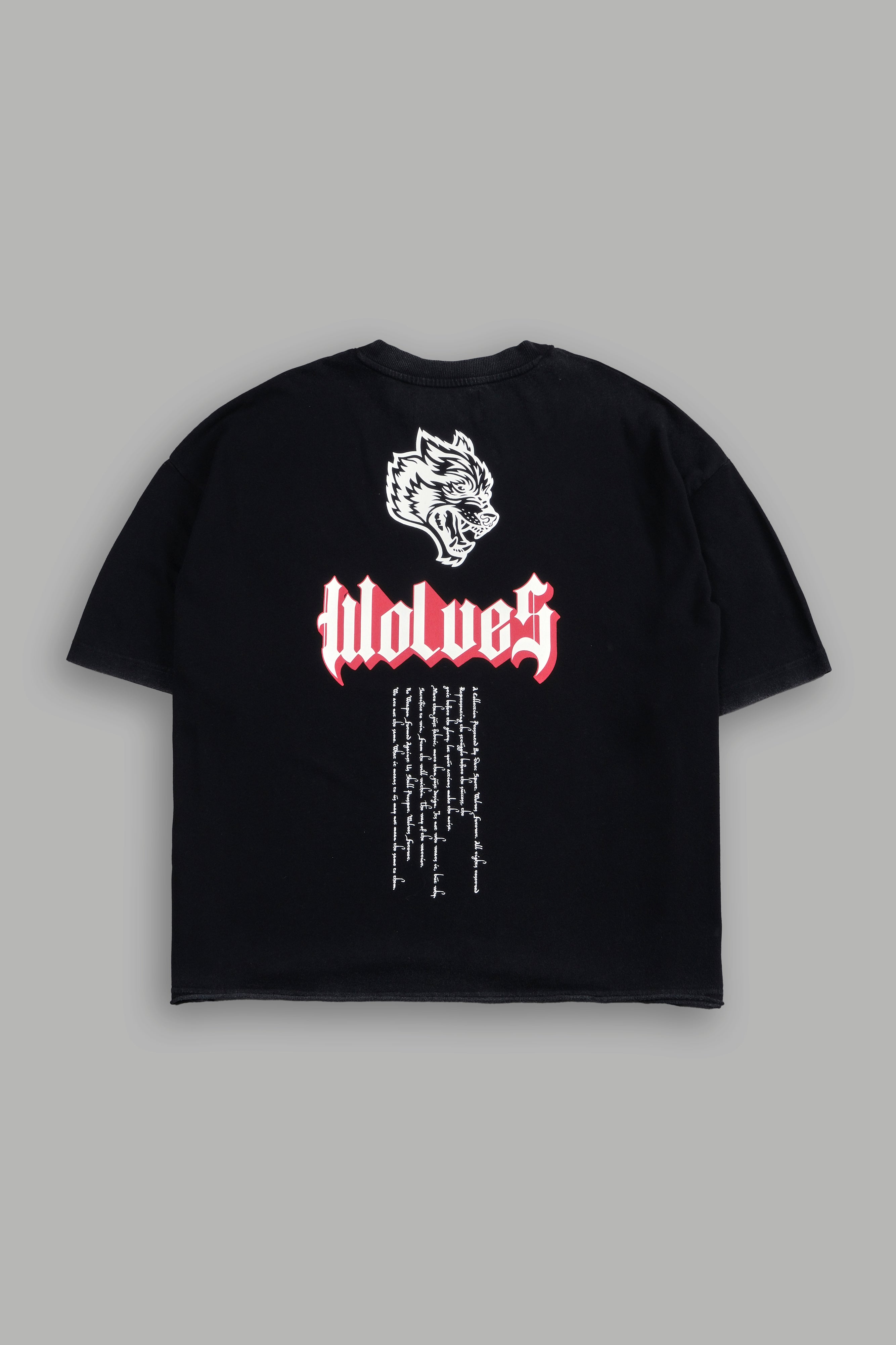 Premium Raw Hem Box Cut Tee - Black