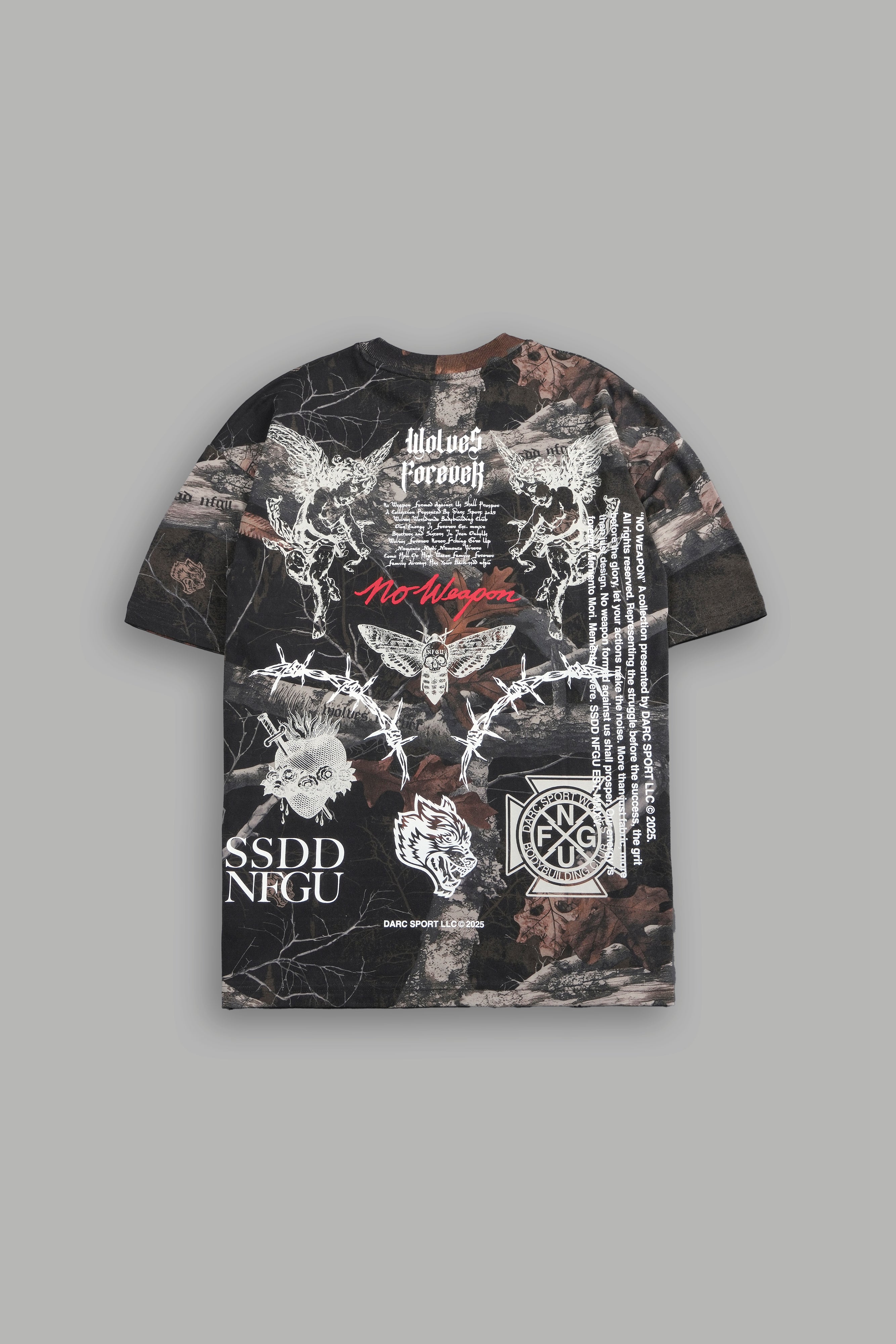 Premium Oversized Tee in Dark Brown Camo
