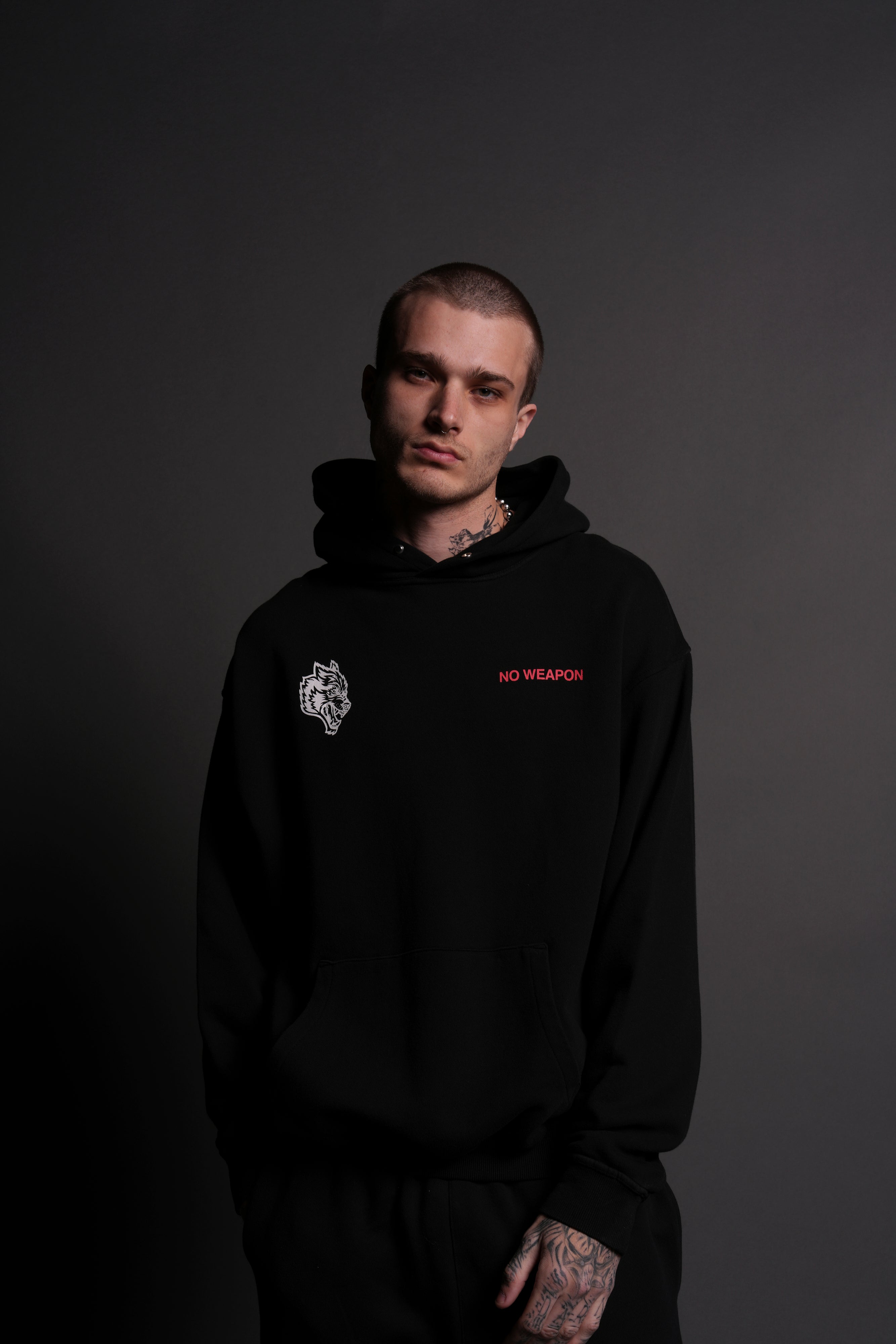 Pierce Black Hoodie - No Weapon Shall Prosper Design