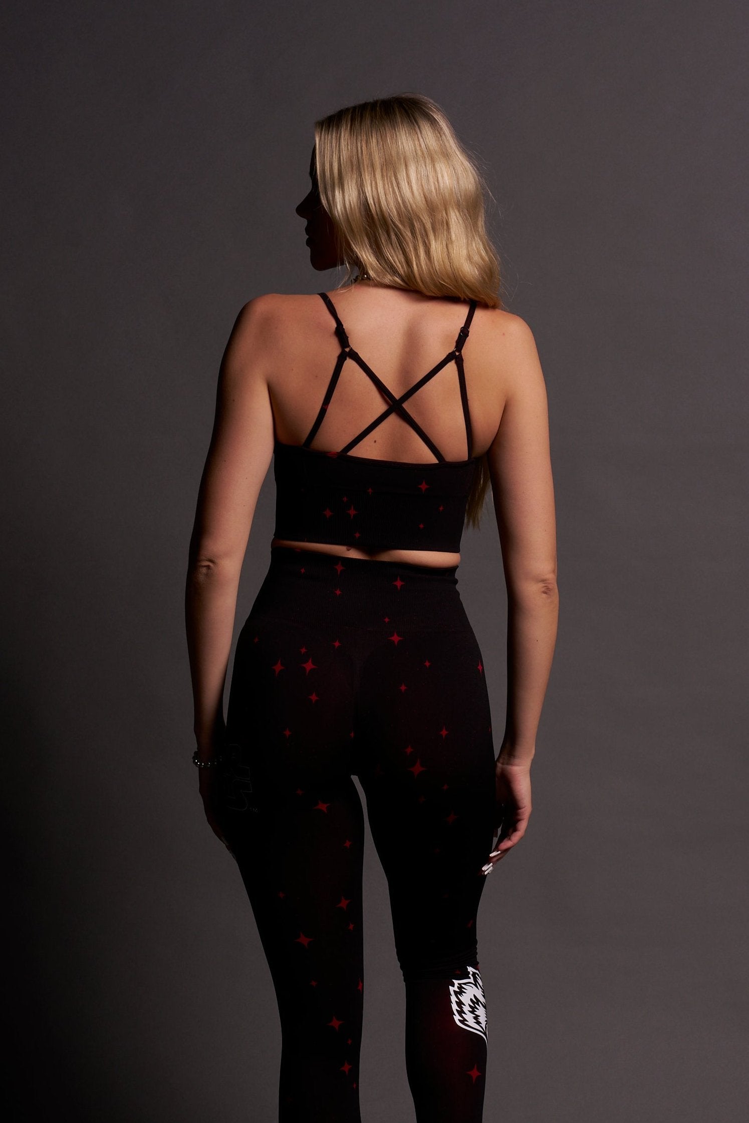 Everson Huxley Seamless Bra in Black/Red Starry Night