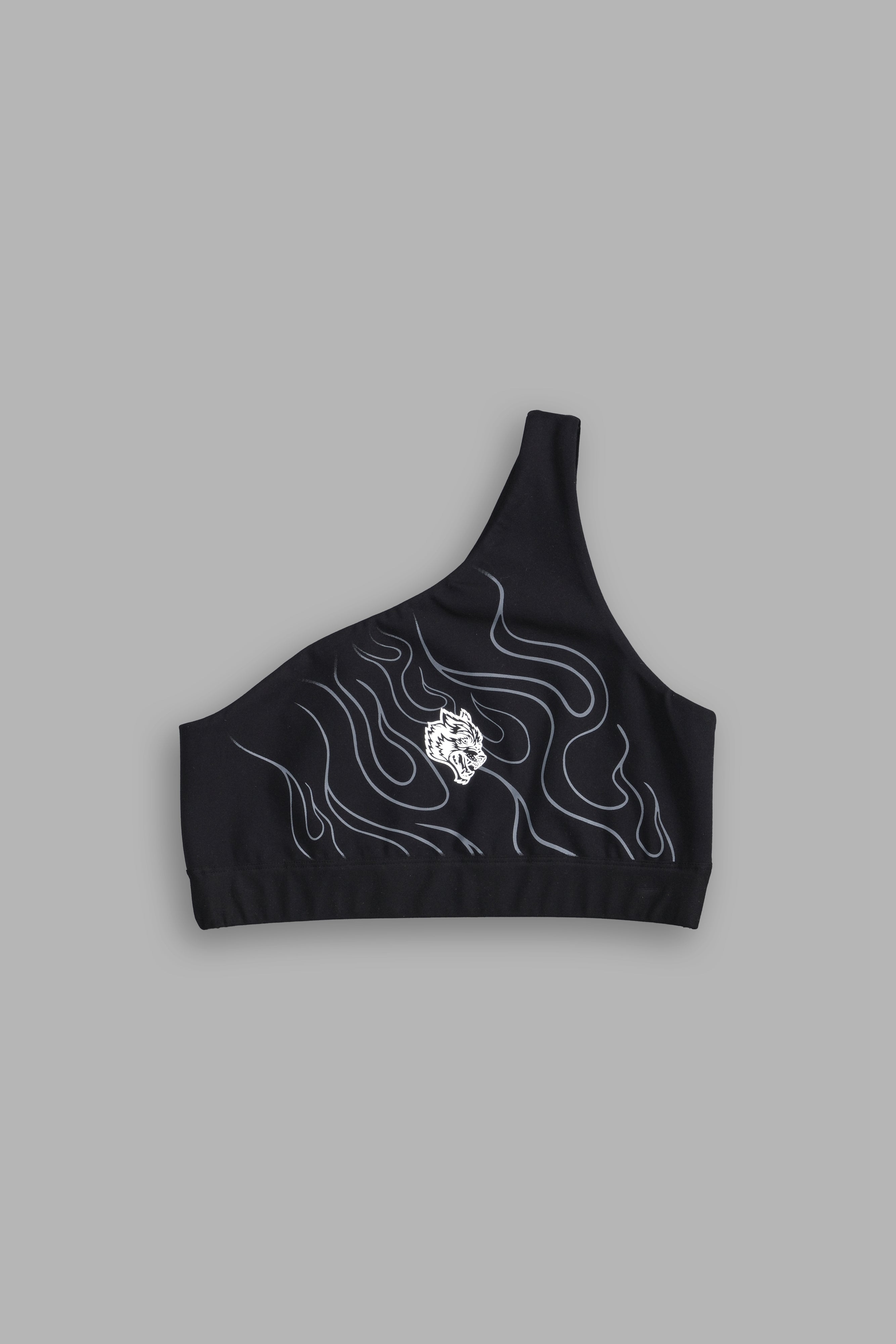 One Shoulder Black Energy Bra for Workouts
