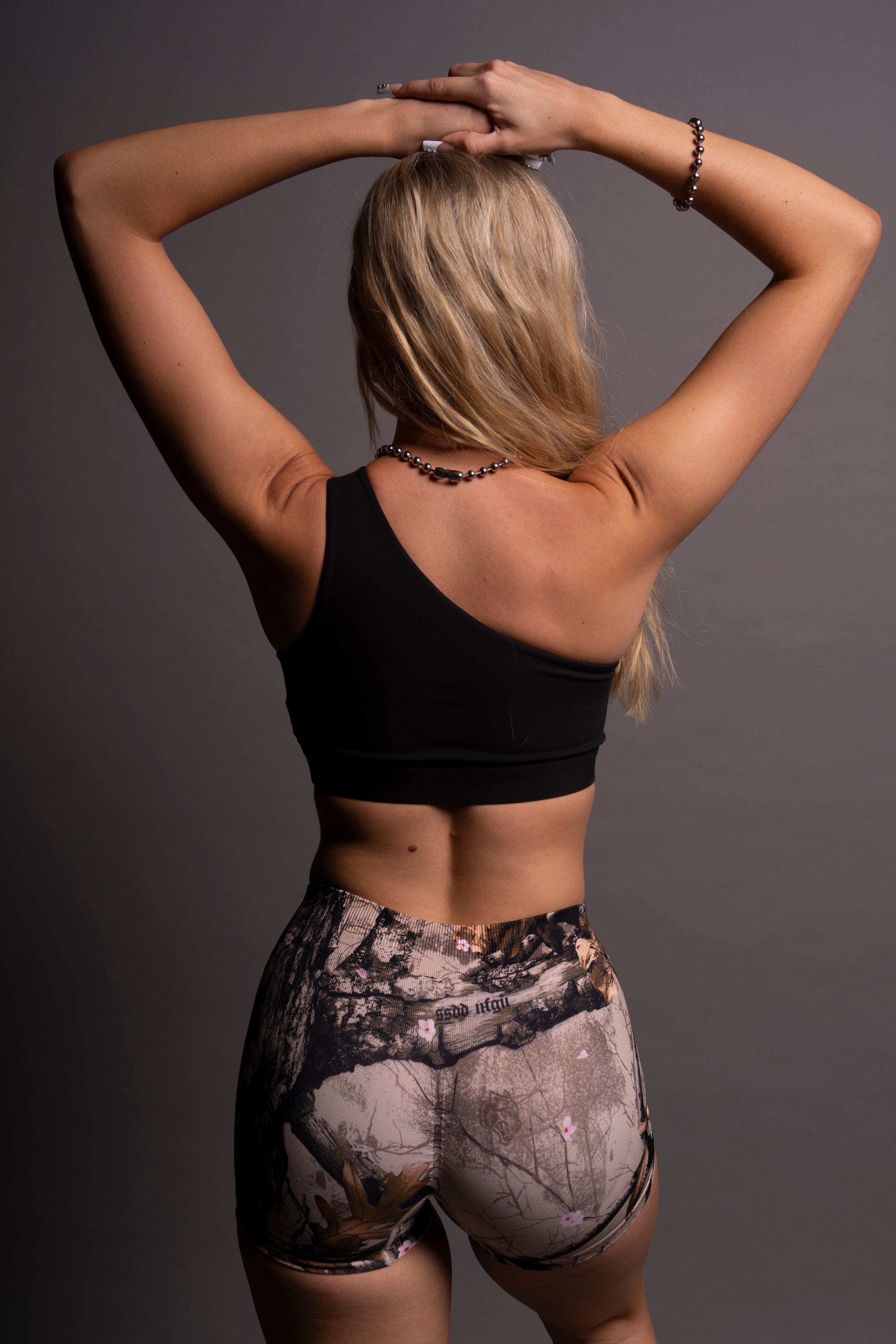 One Shoulder Black Energy Bra for Workouts