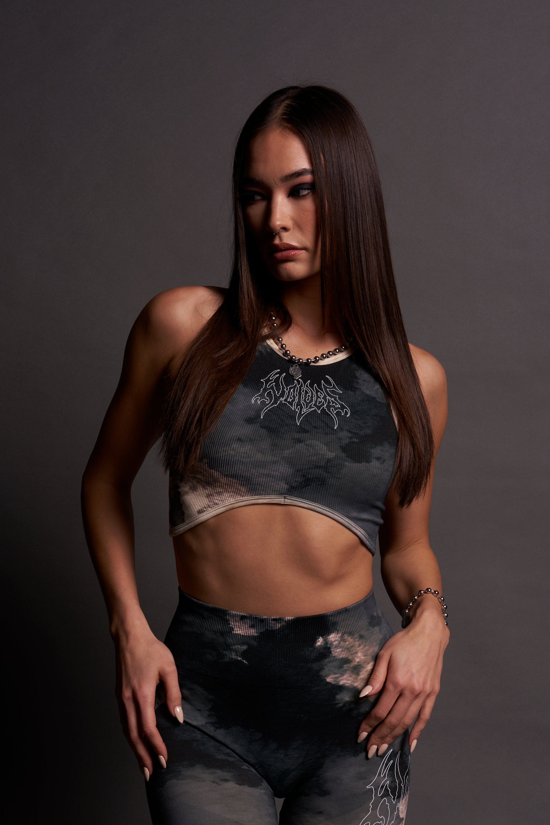 Everson Seamless Curve Tank - Sandstorm Marble Wash