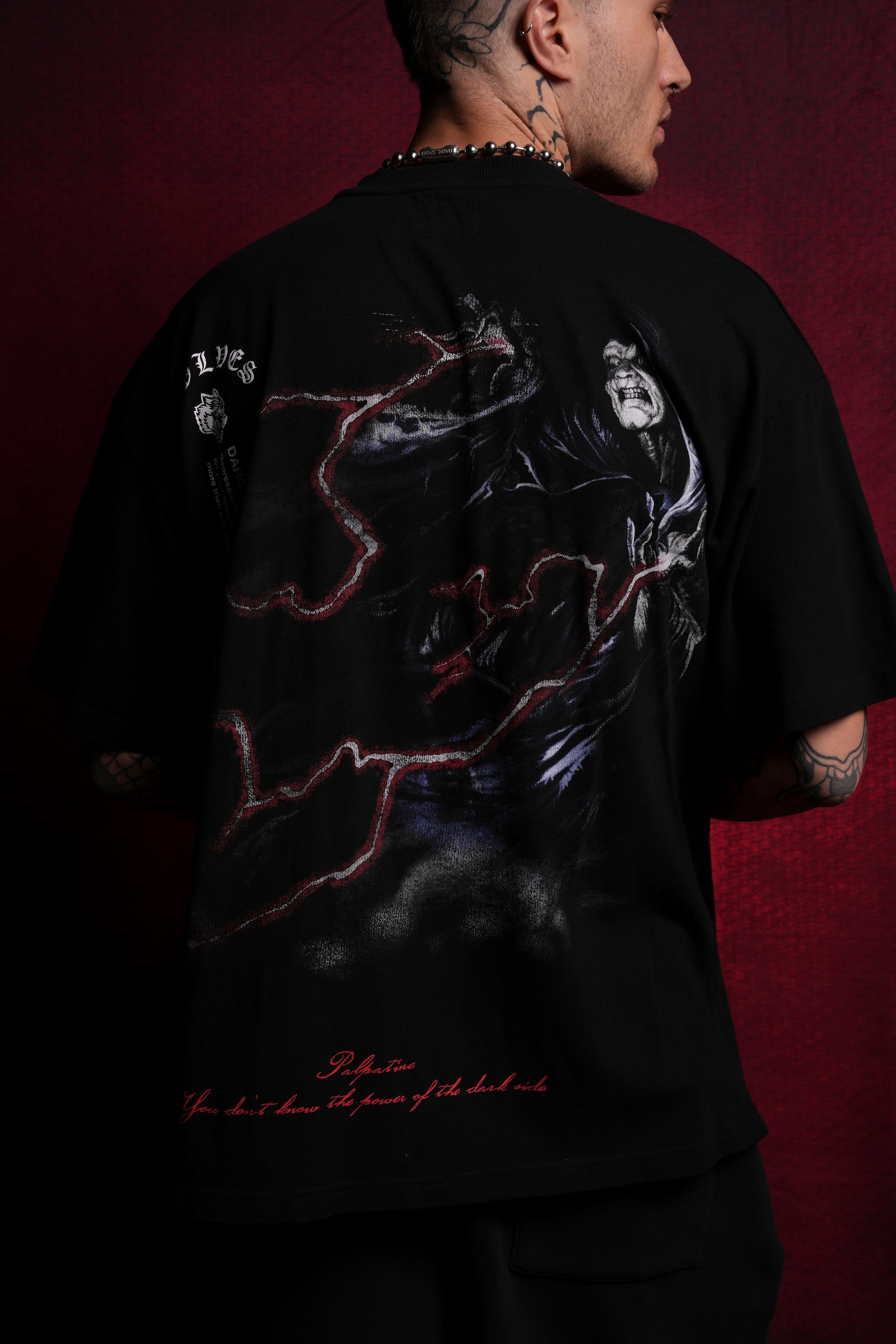 Star Wars Palpatine Side By Side Black Premium Tee