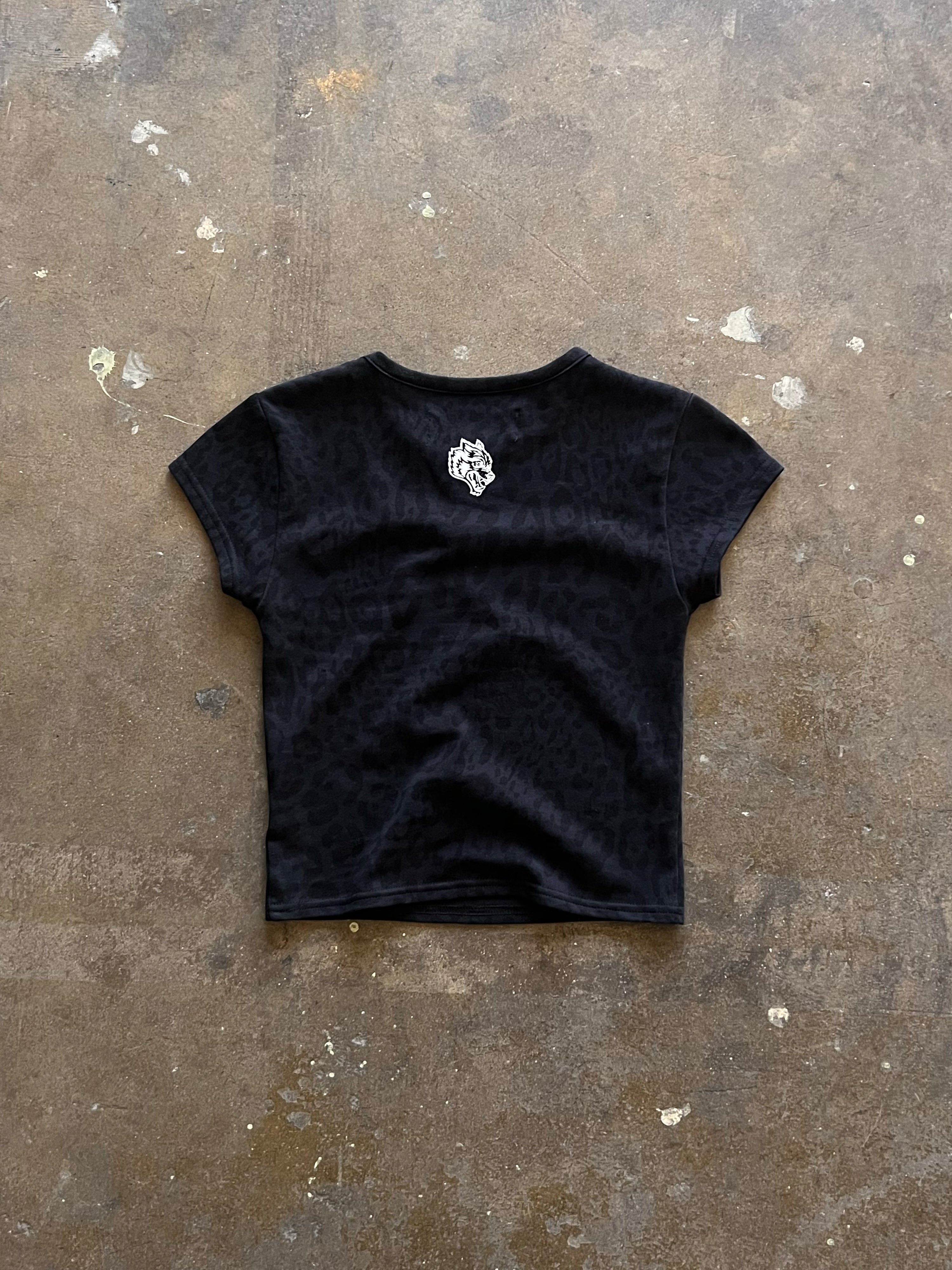 Charcoal Leopard Wolf Baby Tee - SSDDNFGU
