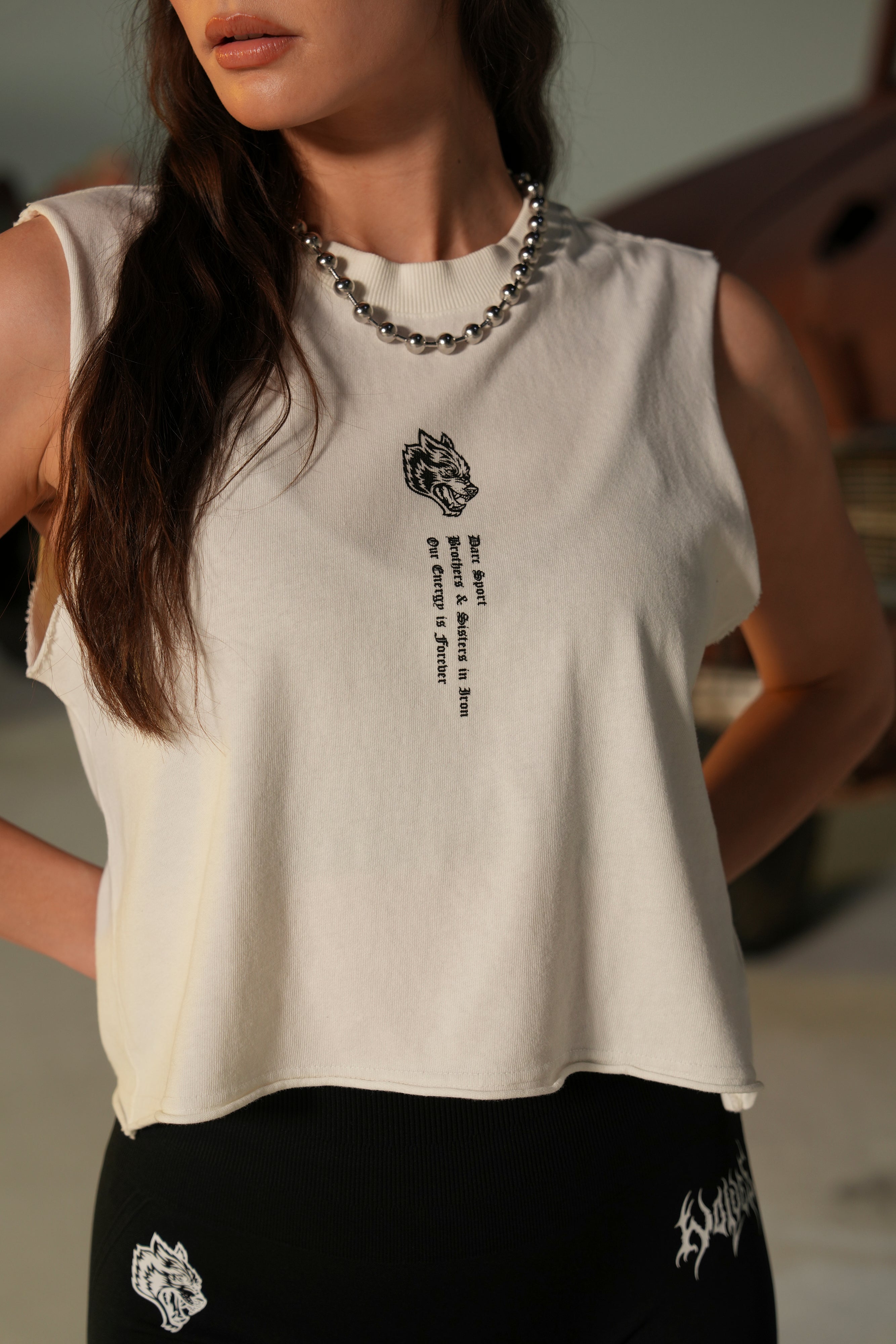 Cream 'Rosie' Muscle Tee for Women