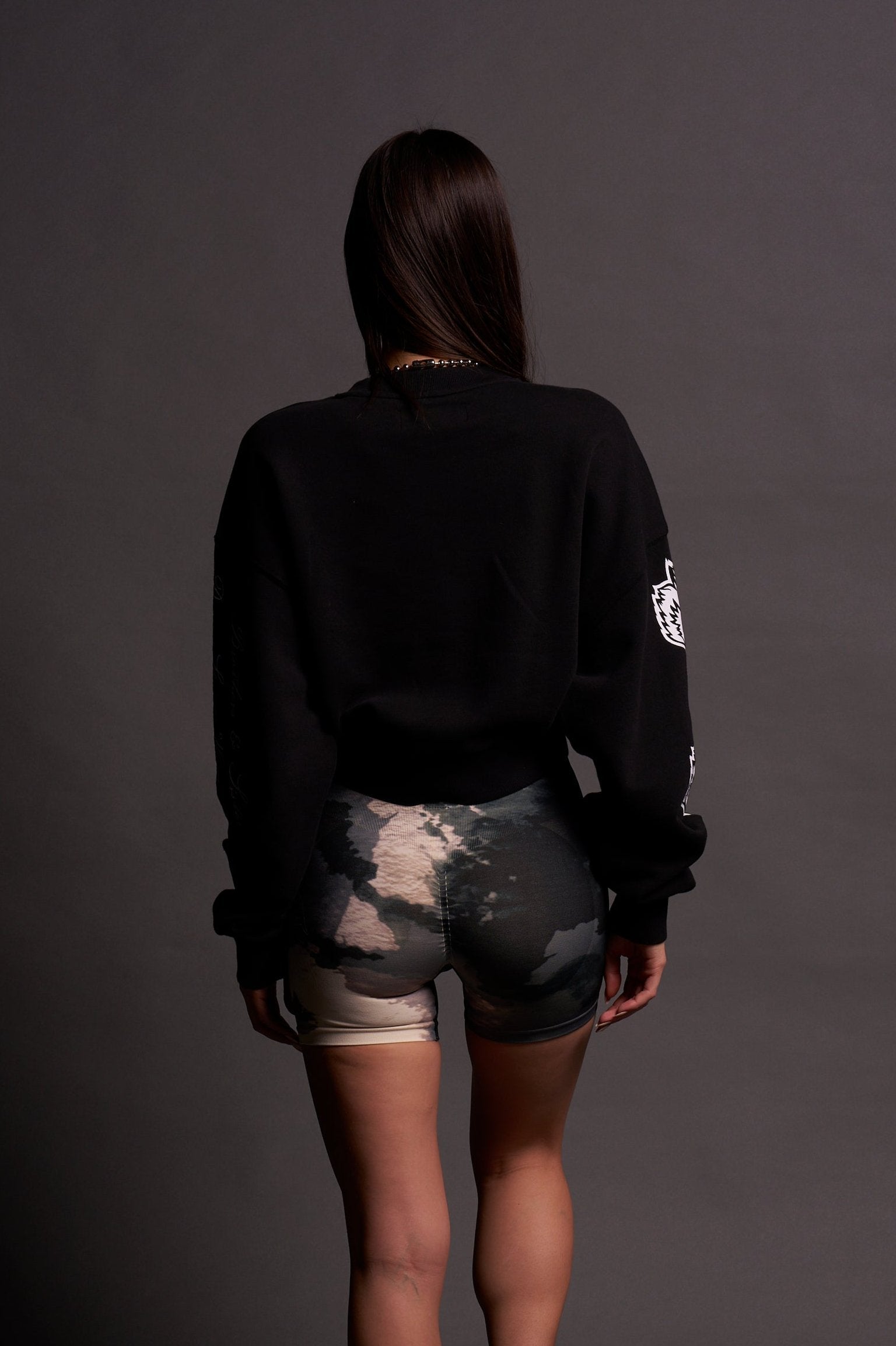 Ava Black Crewneck Sweatshirt by Iron Side