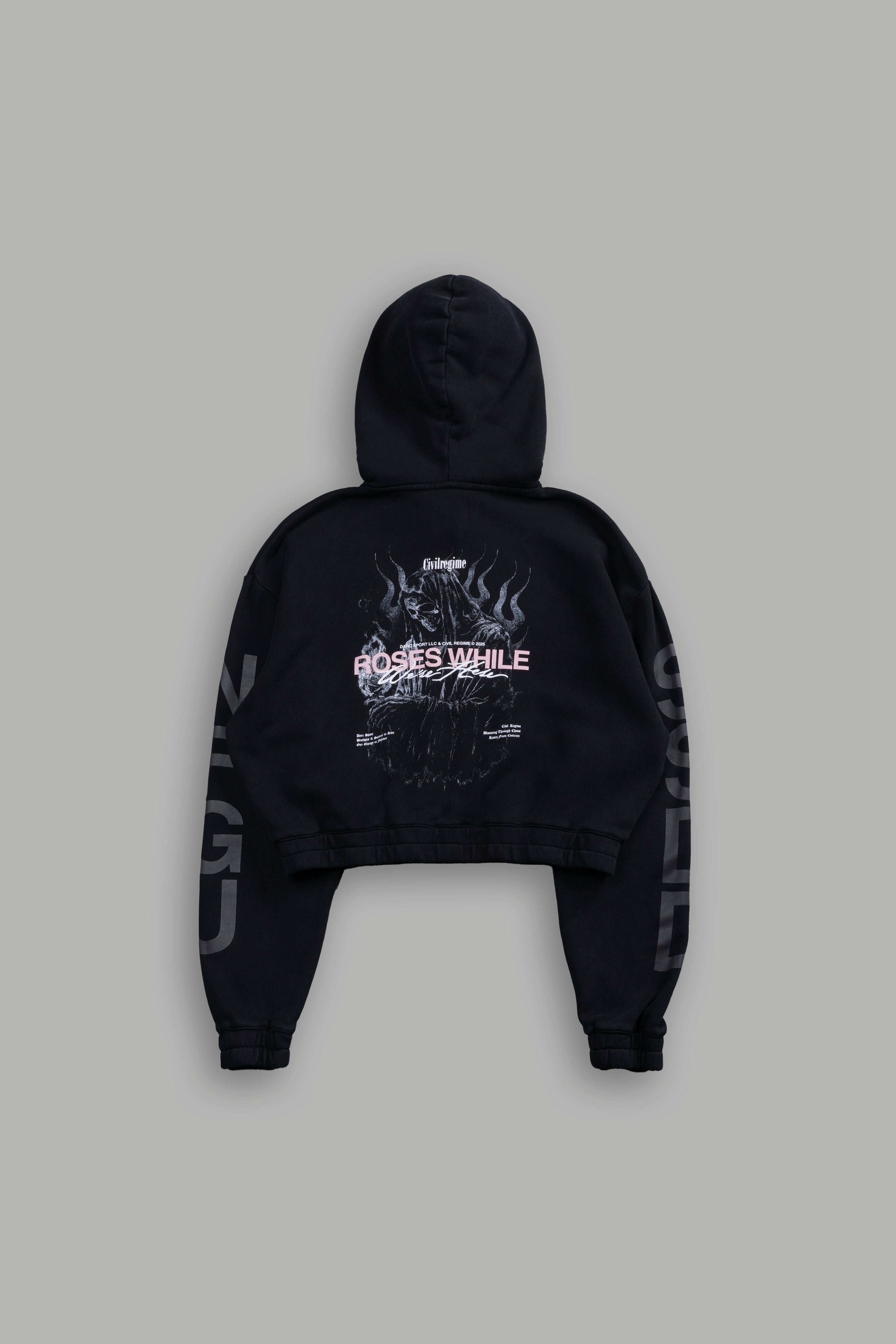 Black Cropped Zip Hoodie - Life and Death Chambers Style